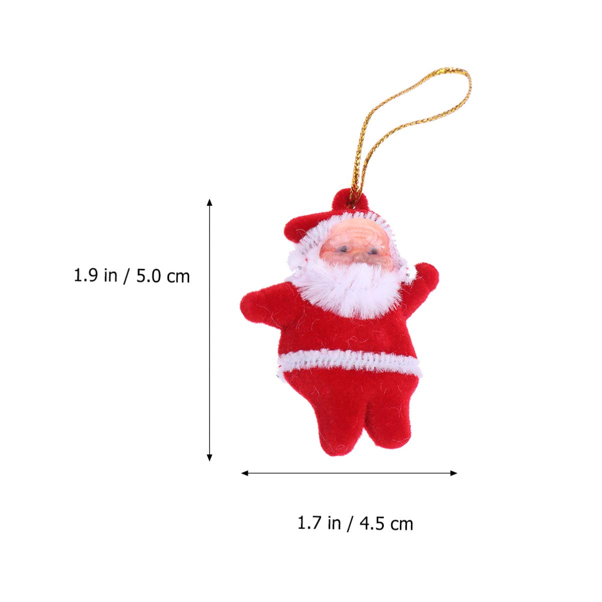 Amosfun 36PCS Mini Santa Claus Doll Pendant Plastic Santa Hanging Ornaments Christmas Tree Decoration