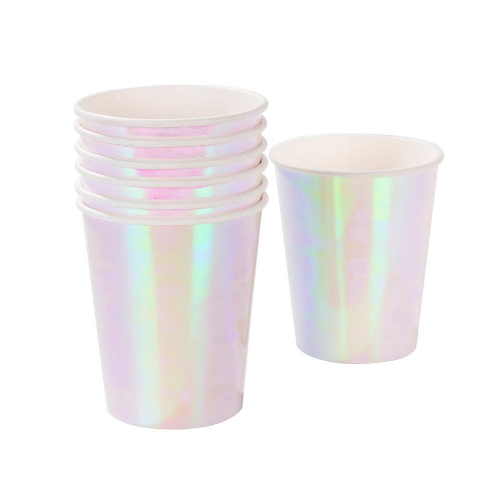 Talking Tables We Heart Pastel Iridescent Shiny Paper Cups For A Birthday Party, Unicorn Party, Or Children'S Party, Pink (12 Pa