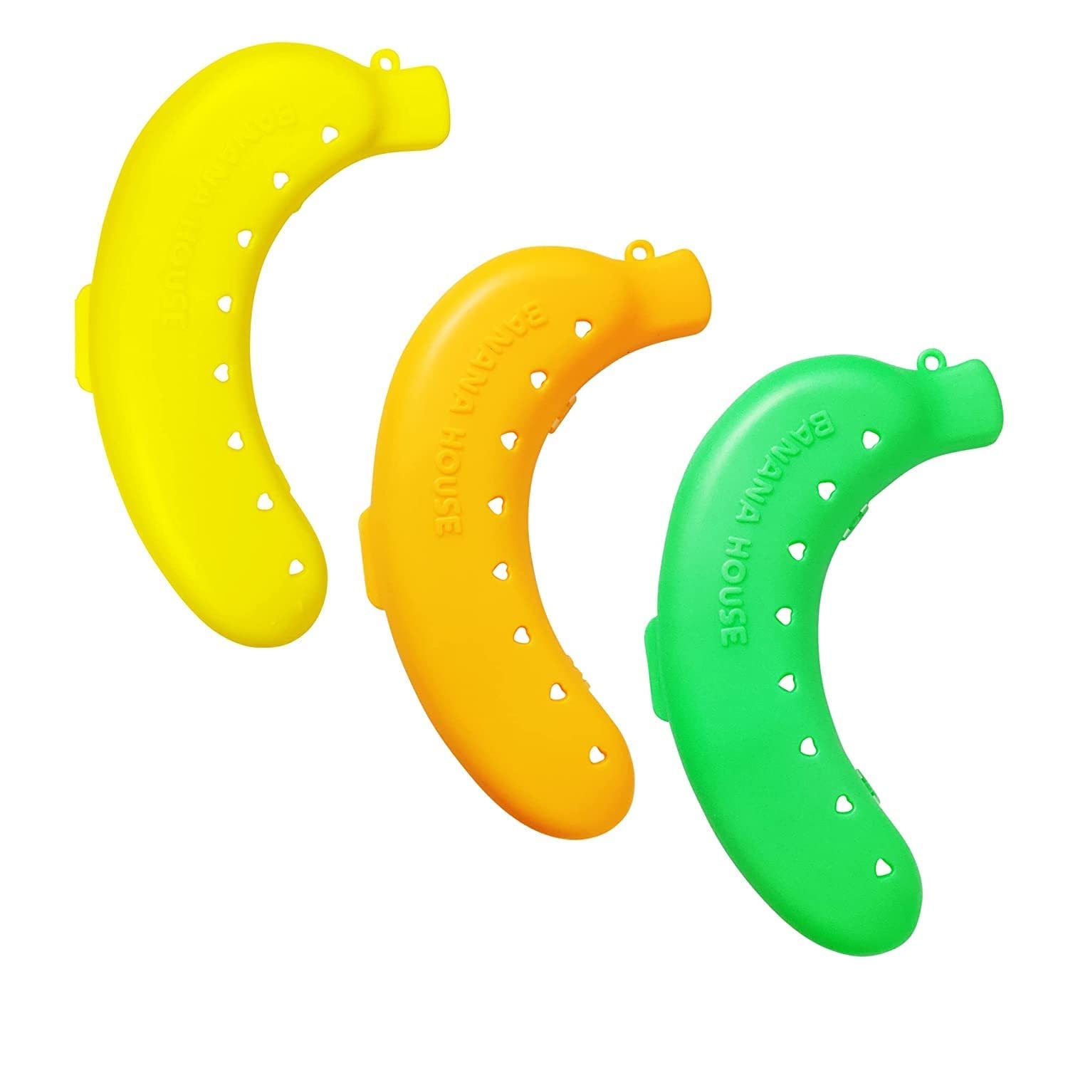Mksl Plastic Banana Case Food Storage Container (Set Of 3 Piece) (Orange Yellow Green)