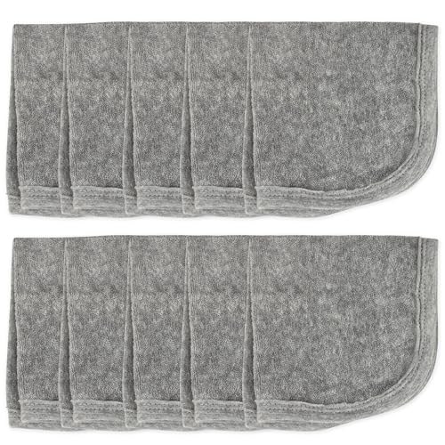 Honestbaby 10-Pack Organic Cotton Baby-Terry Wash Cloths, 10-Pack Grey Heather, One Size