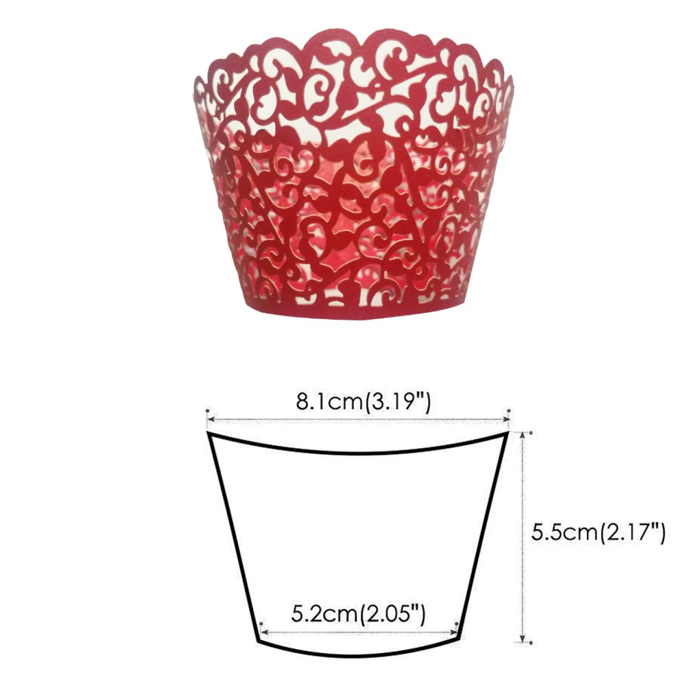 Golf 100Pcs Christmas Cupcake Wrappers Artistic Bake Cake Paper Filigree Little Vine Lace Laser Cut Liner Baking Cup Wraps Muffi