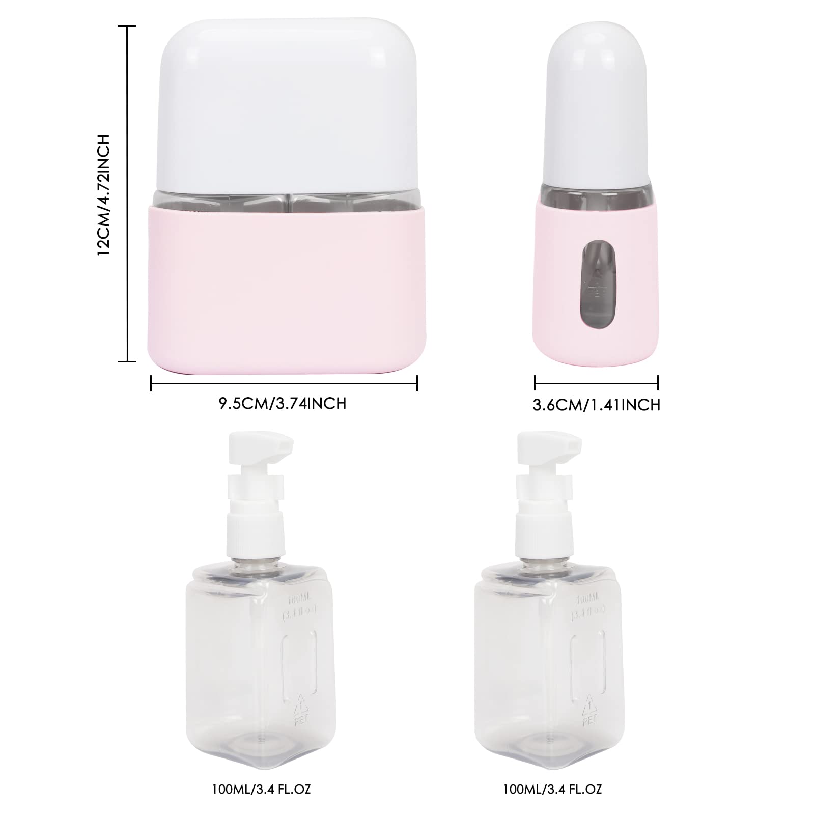Skycase Travel Bottles, Travel Size Toiletries - Leak Proof Refillable Tsa Approved Travel Bottles, 2 In 1 Travel Containers Wit