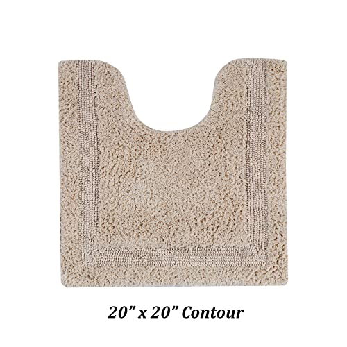 Better Trends 100% Cotton Lux Collection Bath Mats, Silver Contour Bath Mat - Tufted, Reversible & Absorbent & Machine Washable