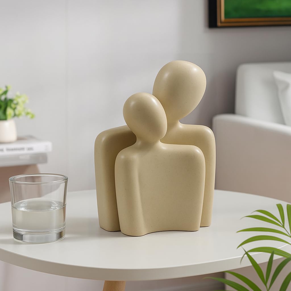 Craftvatika Romantic Couple Statue Home Decoration Items For Living Room, Modern Abstract Couple Sculpture Set, Valentine Gift F