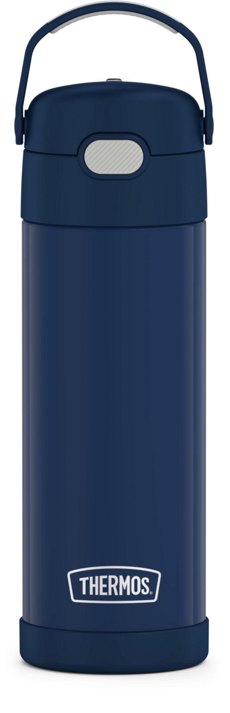 Thermos Funtainer 16 Ounce Stainless Steel Vacuum Insulated Bottle With Wide Spout Lid, Navy