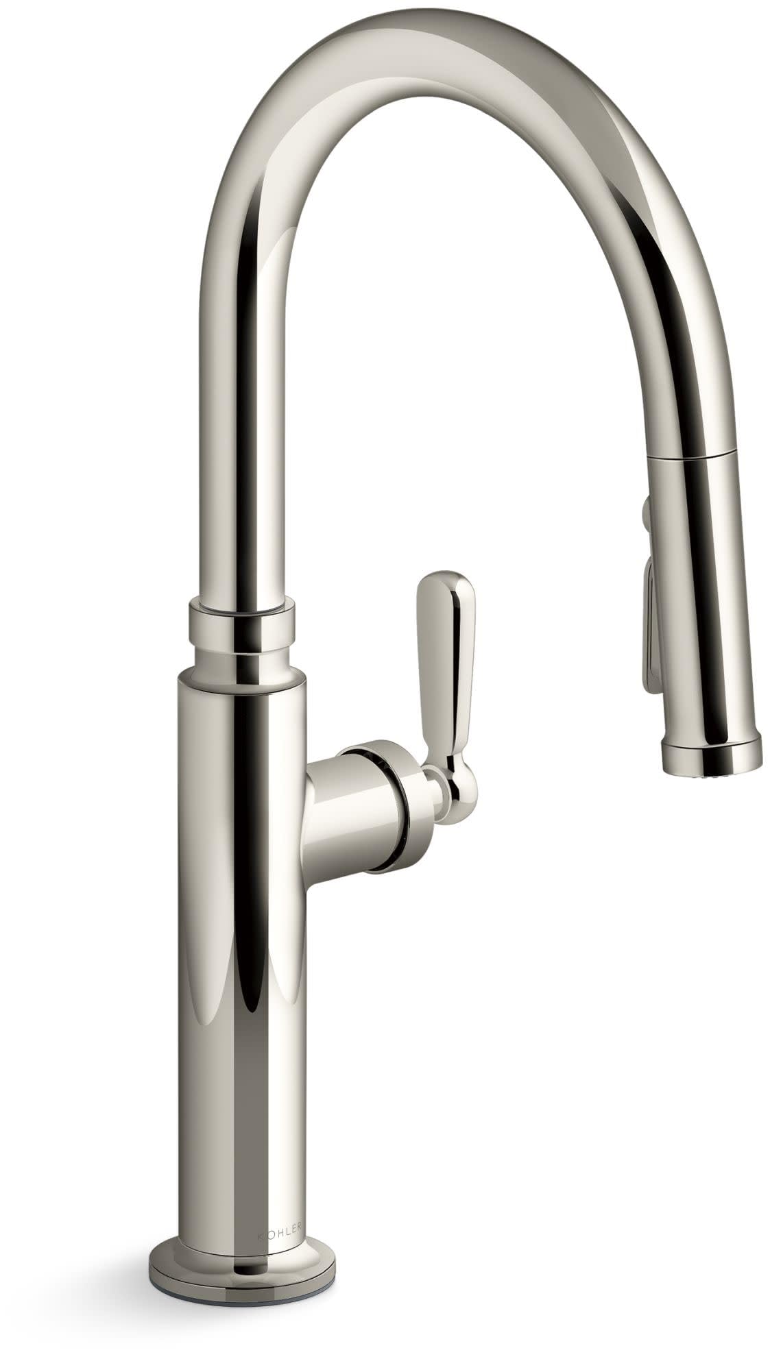 Kohler K28358-SN Edalyn by Studio McGee 1.5 GPM Single Hole Pull Down Kitchen Faucet with Boost Spray, DockNetik, ProMotion, and
