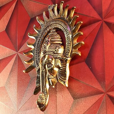 Achleshwar Metal Ganesha Ji Statue,Ganpati Wall Hanging Sculpture Lord Ganesh Idol Lucky Feng Shui Wall Decor Your Home, Office,