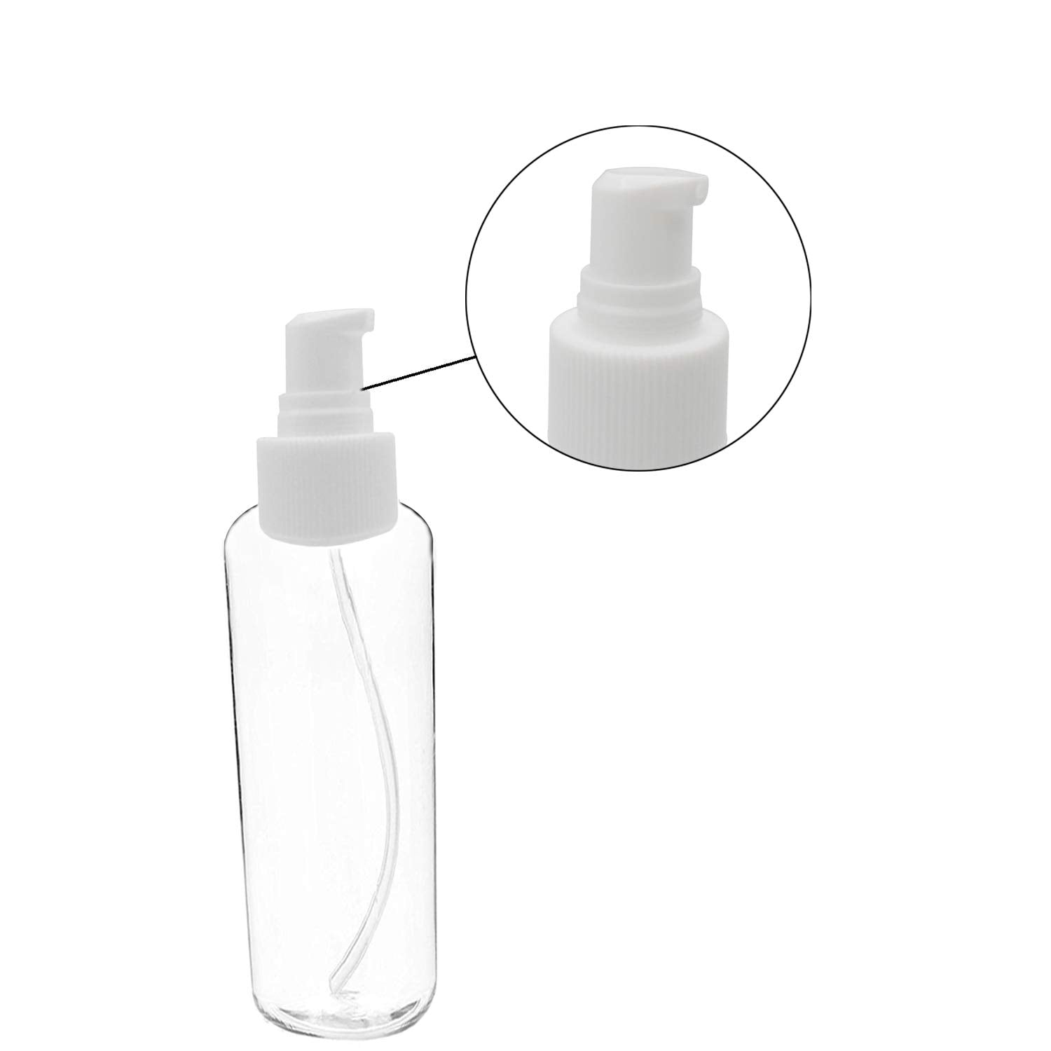 Trendbox 6 Pack Plastic Empty Bottles With Duckbill Pump Cap For Shampoo, Lotions, Liquid Body Soap, Cream (1 Oz / 30 Ml)