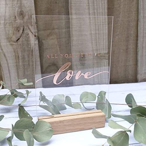Uniqooo 20 Pack Clear Blank Acrylic Sign Acrylic Wedding Table Numbers, 4 X 6 In, Diy Acrylic Sheet For Wedding Table Number Hol