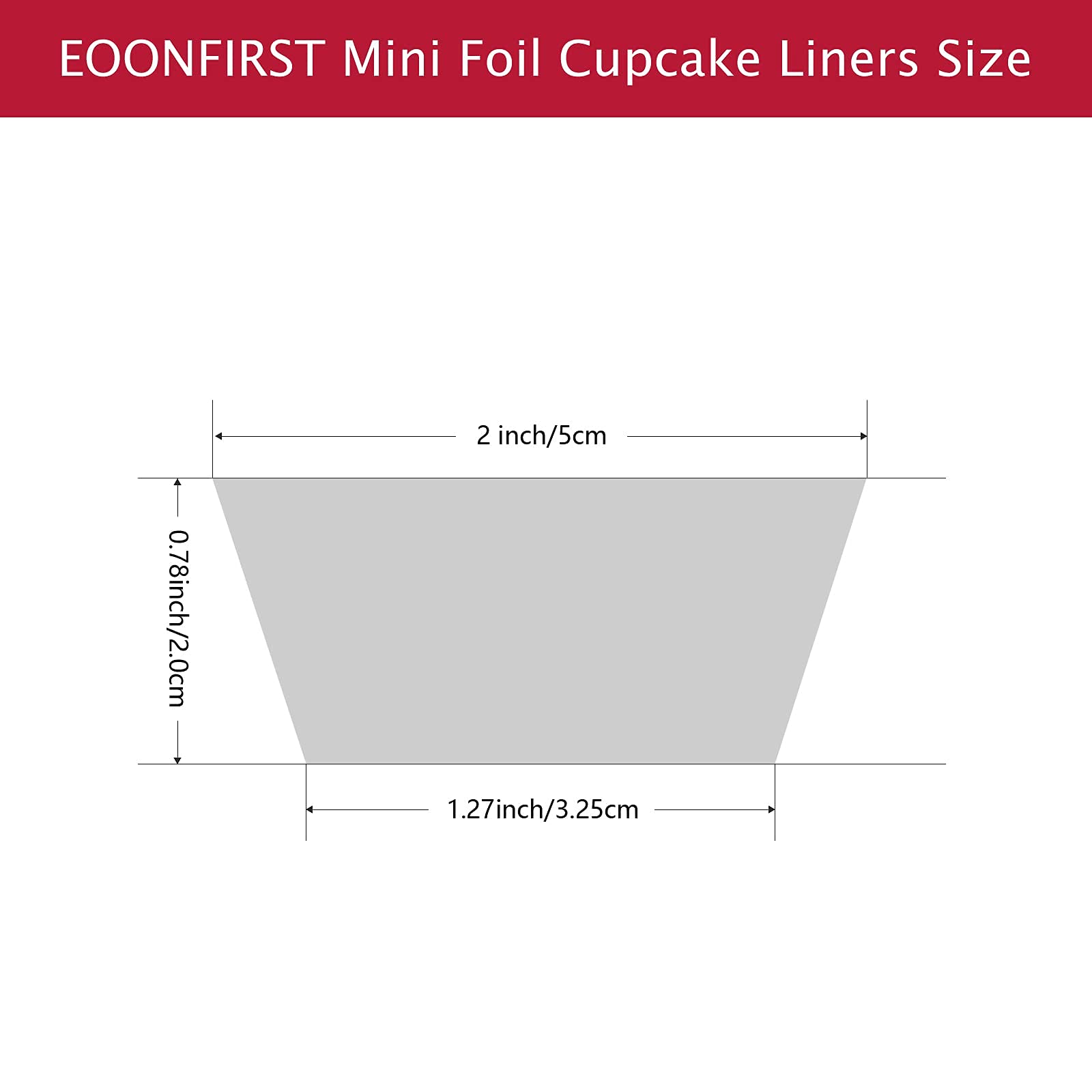 Eoonfirst Mini Foil Metallic Cupcake Liners Muffin Paper Baking Cups 300 Pcs (Black)