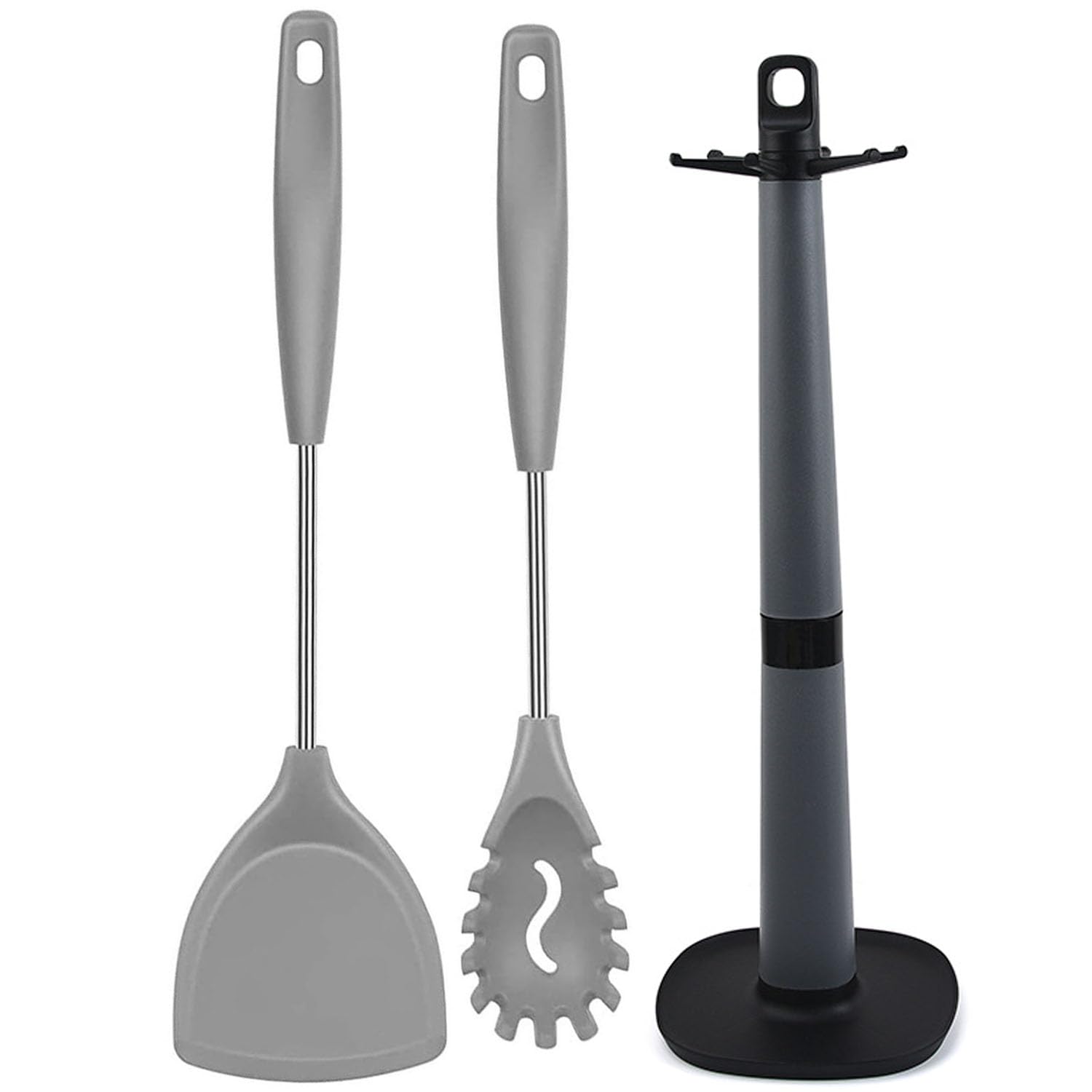 Besillia Silicone Spaghetti Strainer, Silicone Pasta Spoon, Noodle Spoon Server, Plain Spatula For Non Stick Pan, Spatulas For N