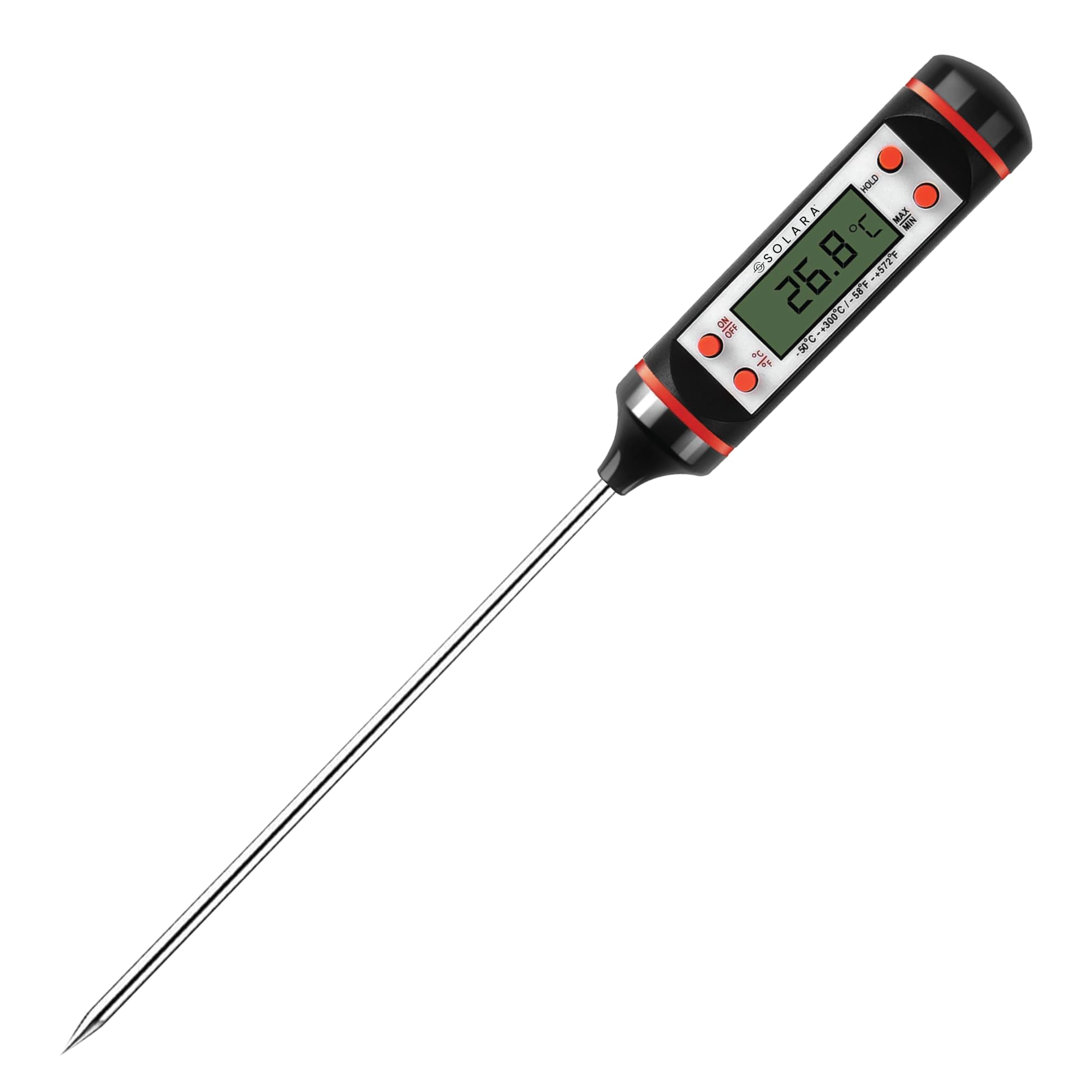 Solara Digital Lcd Cooking Food Thermometer, Kitchen Thermometer For Cooking, Milk,Bbq And Oil Thermometer Temperature Test Pen,