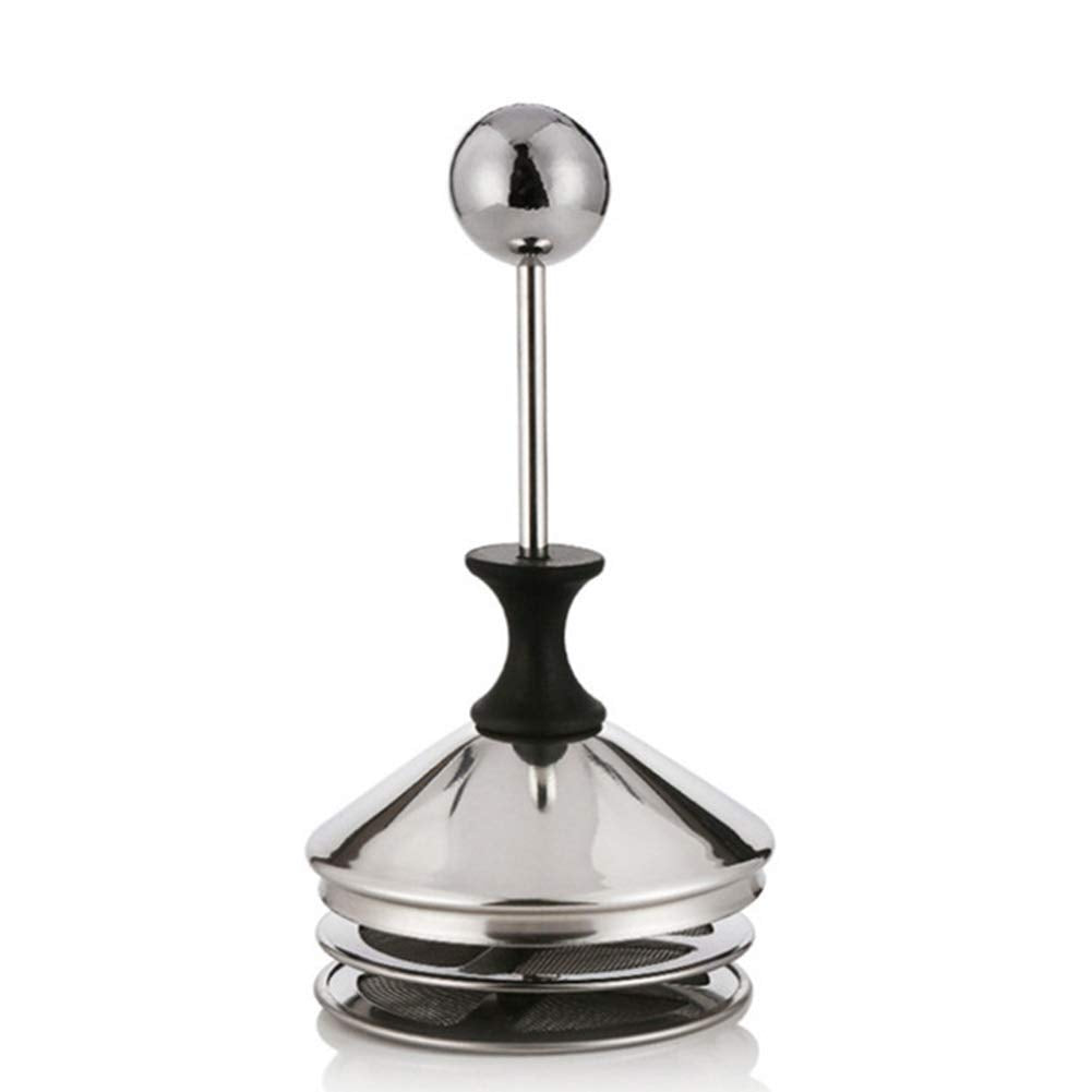 304 Stainless Steel Double-Layer Manual Foamer For Milk Coffee, Etc. (14 Oz)