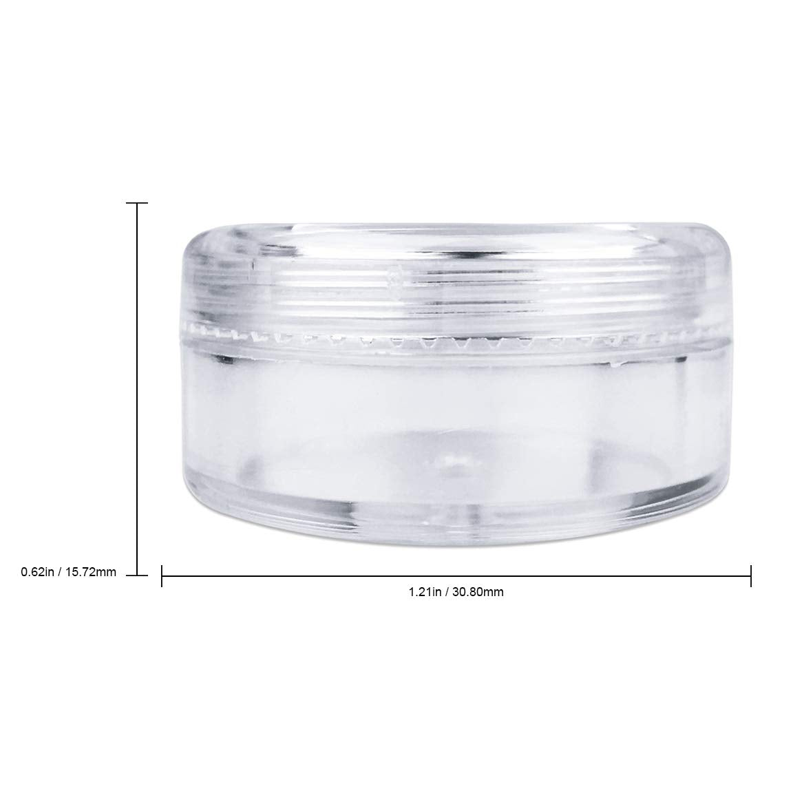 Beauticom (Quantity: 100 Pieces) 5G/5Ml Round Clear Jars With Screw Cap Lids For Scrubs, Oils, Salves, Creams, Lotions