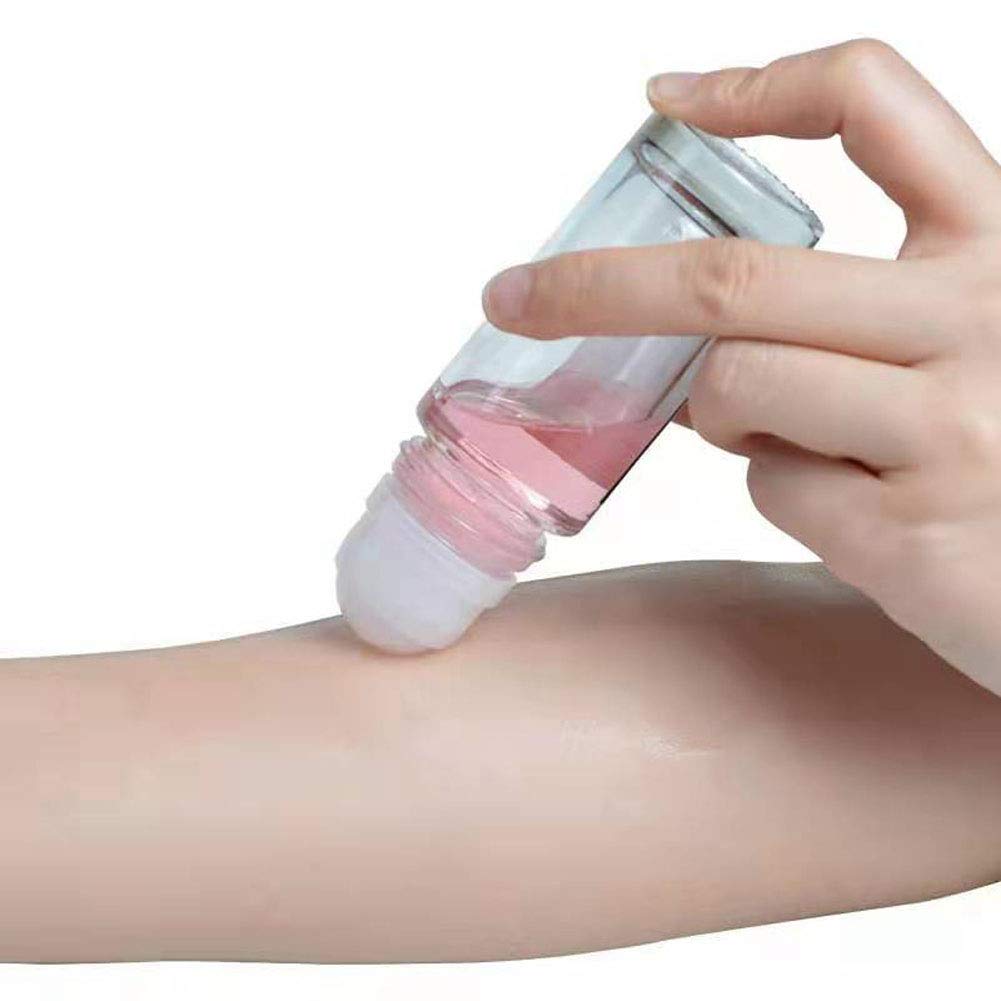 2Pcs 30 Ml 1Oz Deodorant Glass Roller Bottles Refillable Empty Massage Roll On Bottles Containers With Plastic Roller Ball Black