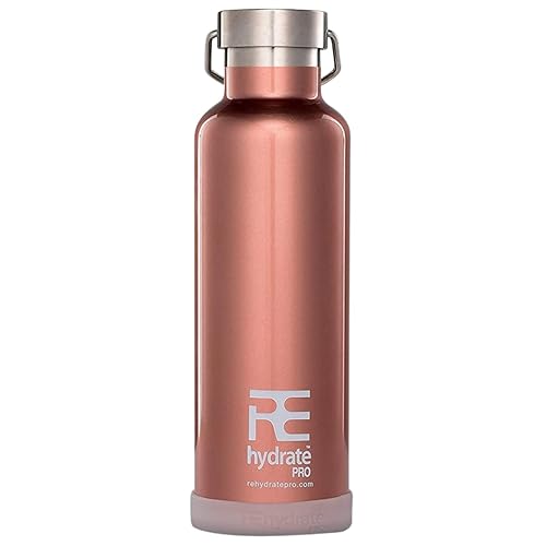 Rehydrated Pro 25oz Insulated Water Bottle with Straw  Bonus Lids and Leak Proof Flask to Keep Liquids Hot or Cold- Triple Wall Vacuum Water Bottle Insulated  Perfect for Gifts