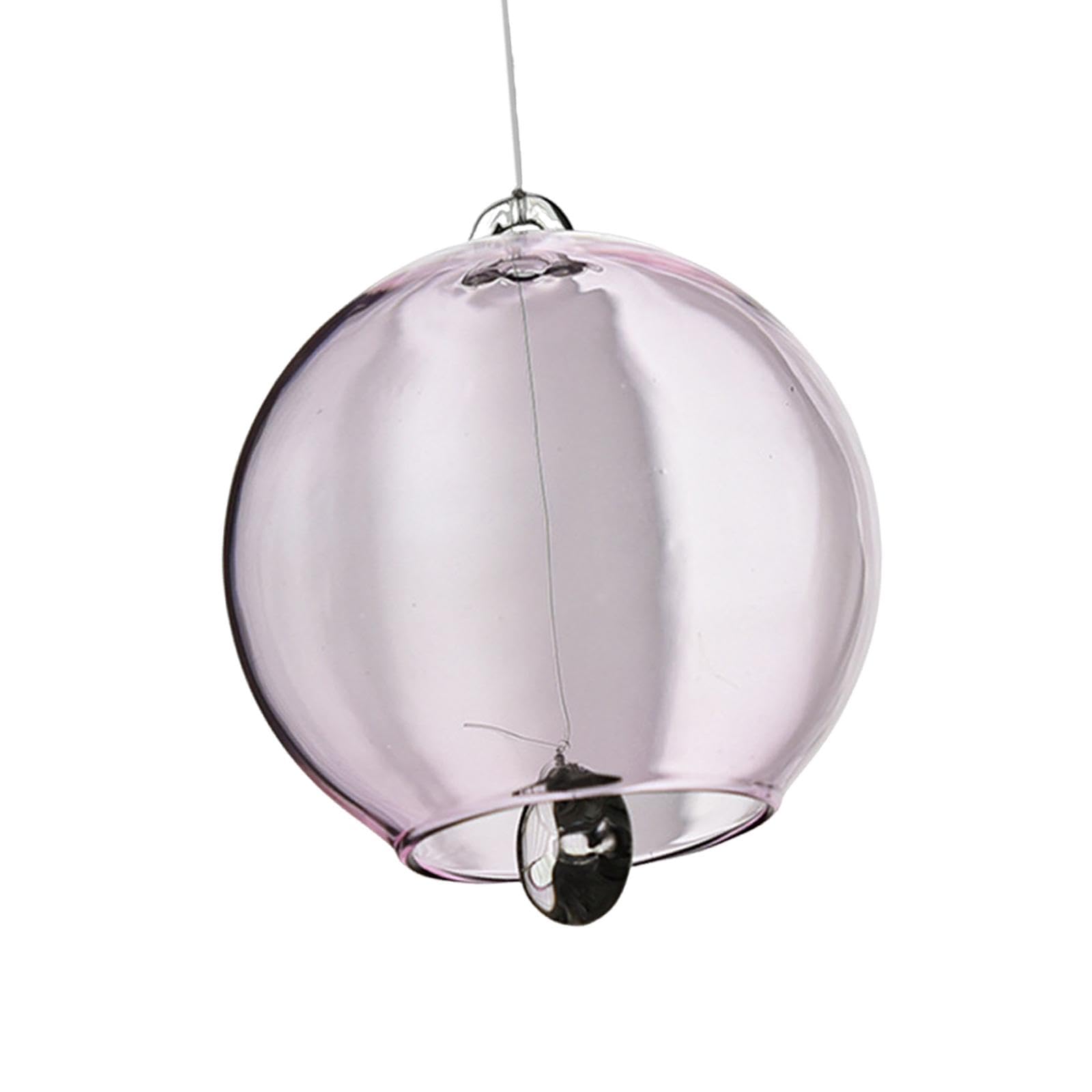 Merishopp Traditional Borosilicate Glass Wind Bell Versatile Accessories 2.8 Diameter Pink