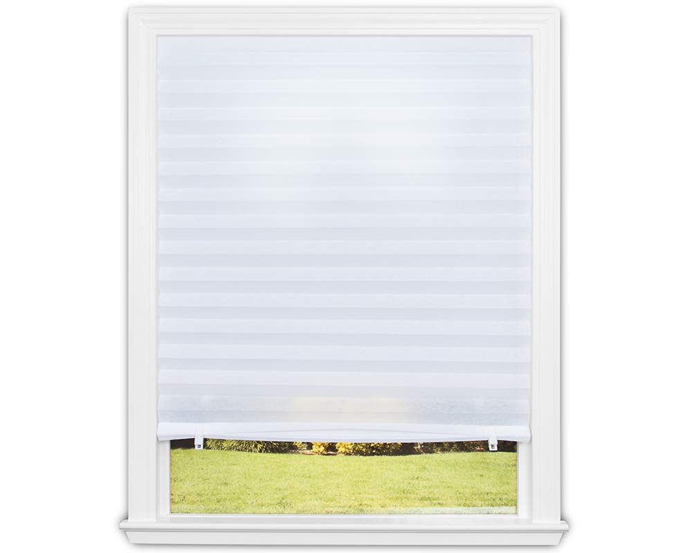 Redi Shade No Tools Original Light Filtering Pleated Fabric Shade White, 36 W x 72 L, 1 Pack