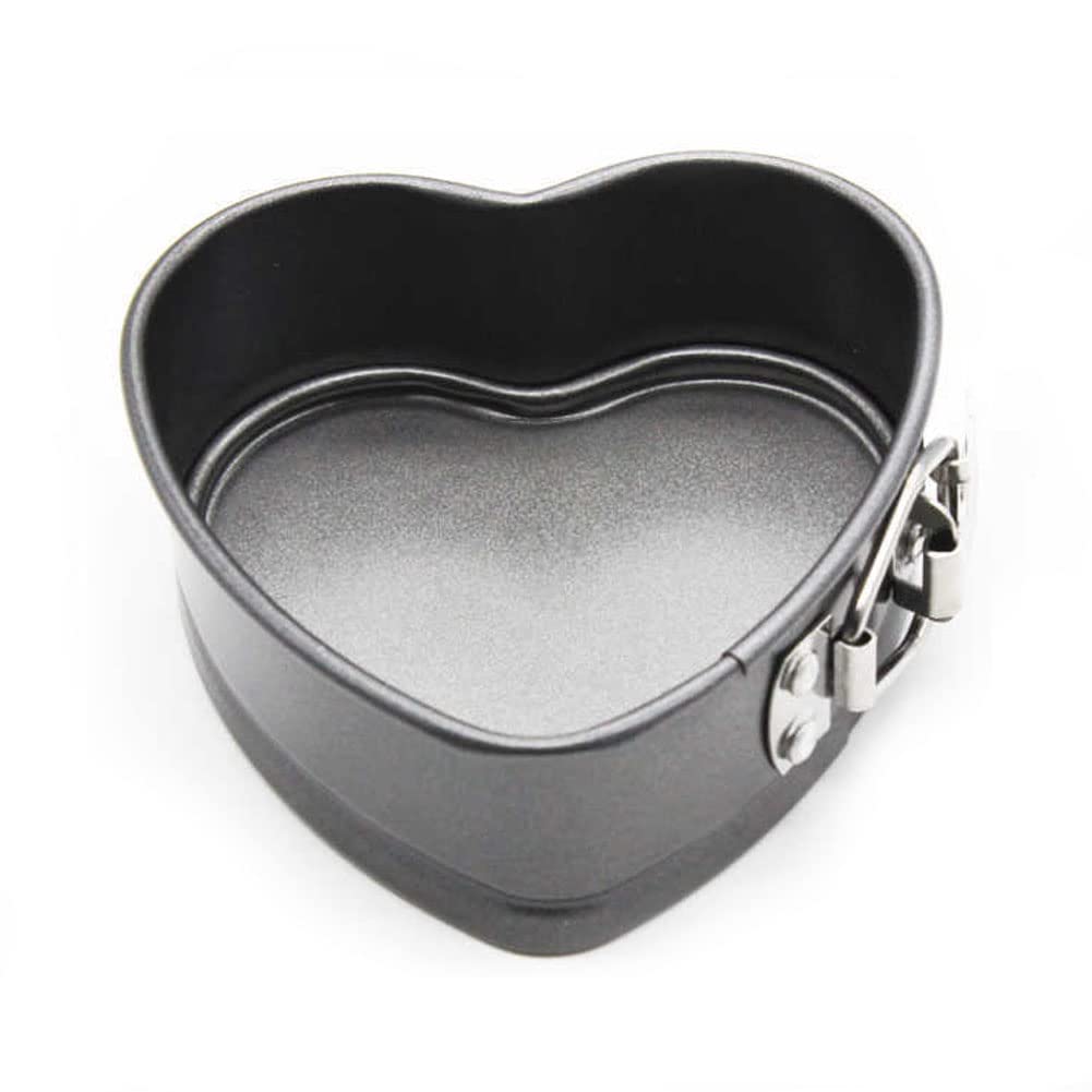 Esowemsn 1Pc Heart-Shaped Cake Mold 4 Inch Stainless Steel Mini Cheesecake Pan Nonstick Diy Baking Mold With Removable Base For