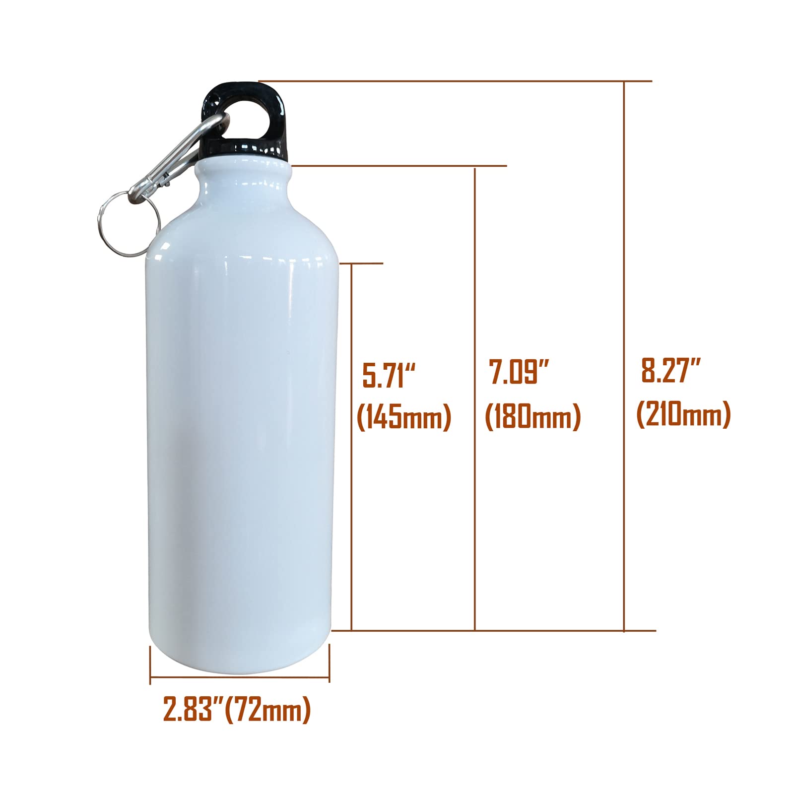 Intsupermai 30Pcs 600Ml Aluminum Water Bottles Blank Coated Sublimation White Sport Bottle With Safe Lock For Sublimation Printi