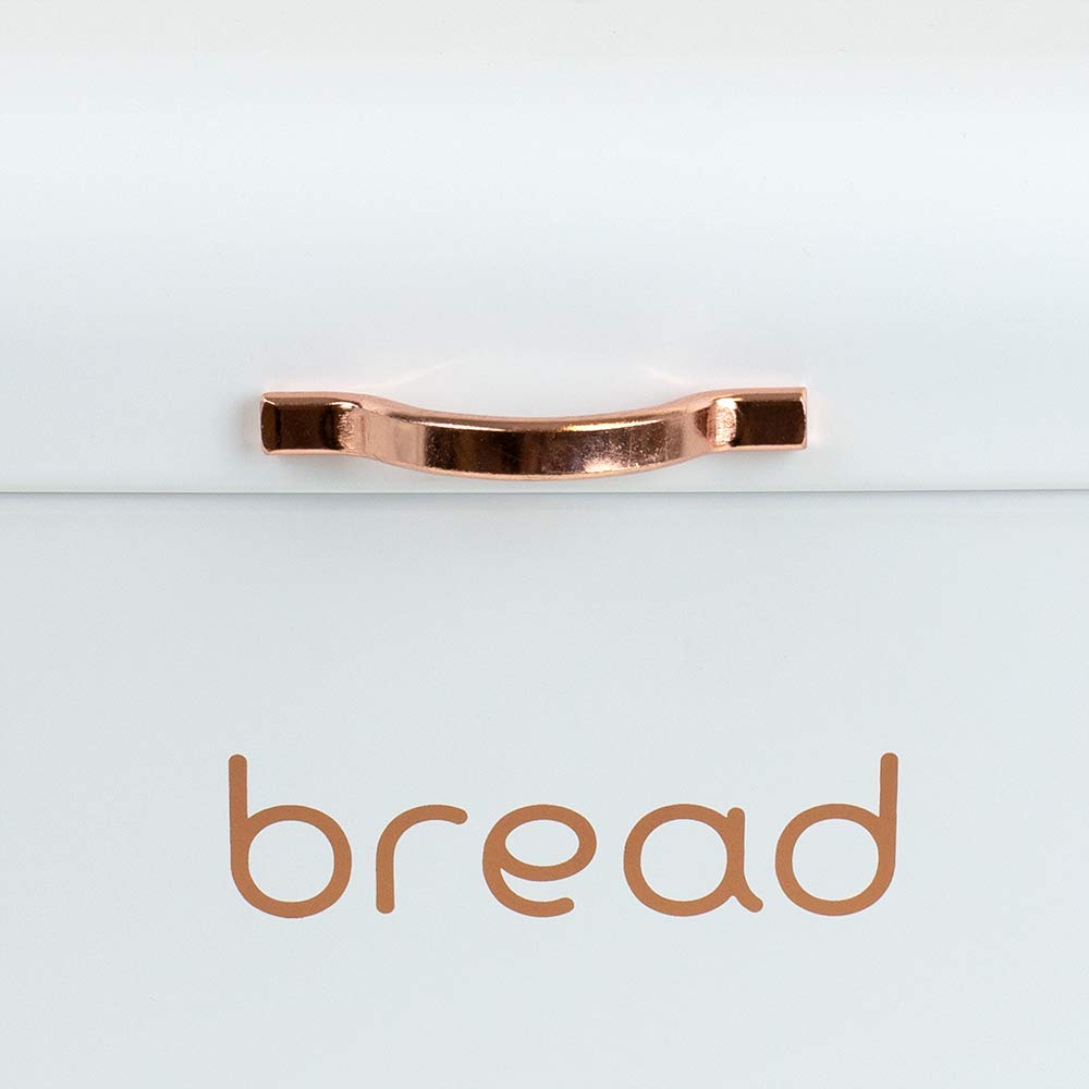 Home Basics Bread Box For Kitchen Countertop, Metal, (Black), Vented With Hinge Top | Large Bread Box | Keeps Loaves, Bagels, Cr
