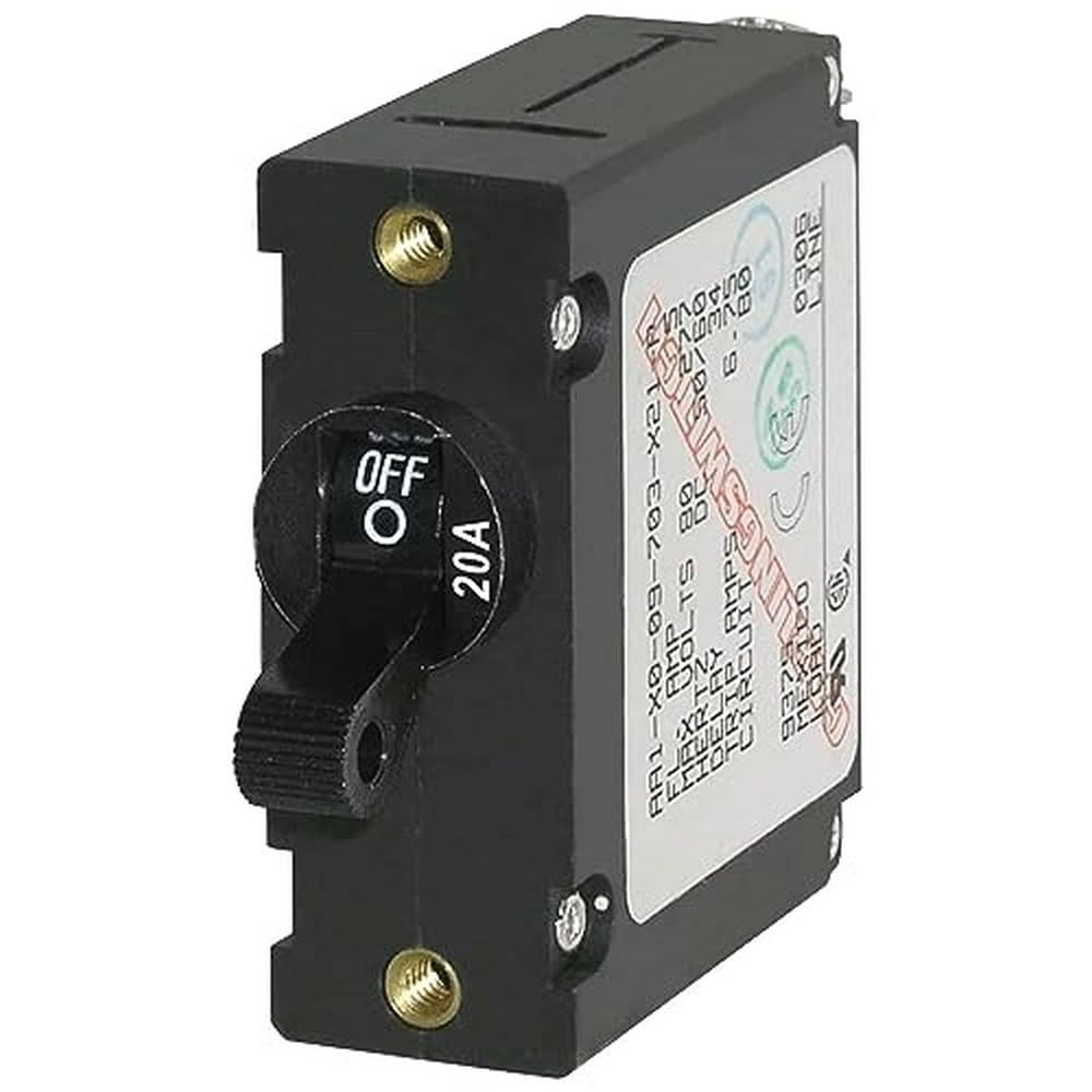 Blue Sea Systems 7212 AC/DC Single Pole Magnetic World Circuit Breaker