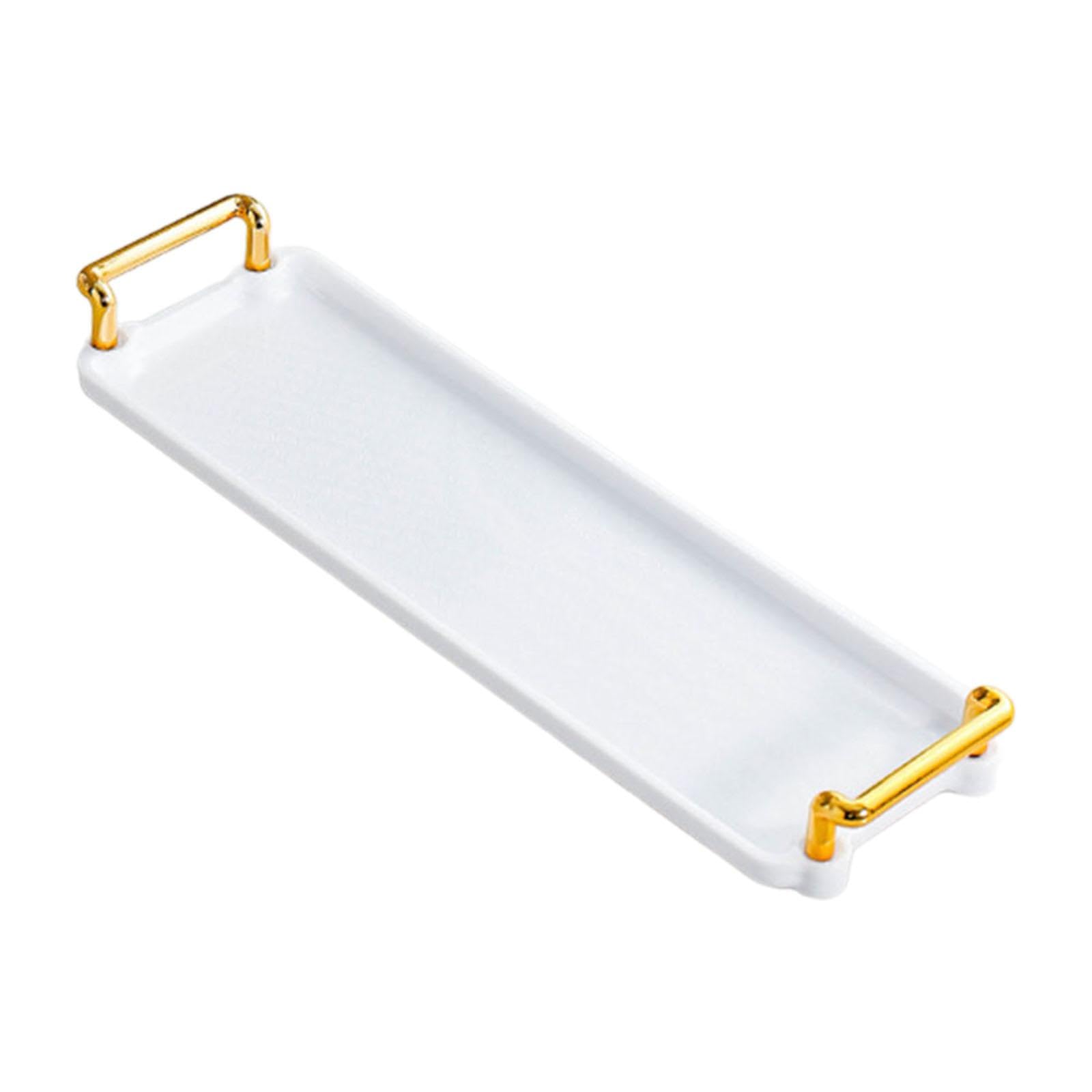 Bnf Serving Tray With Handle Storage Organizer Dish Home Living Room Vanity Tray White Small | Kitchen, Dining & Bar | Dinnerwar