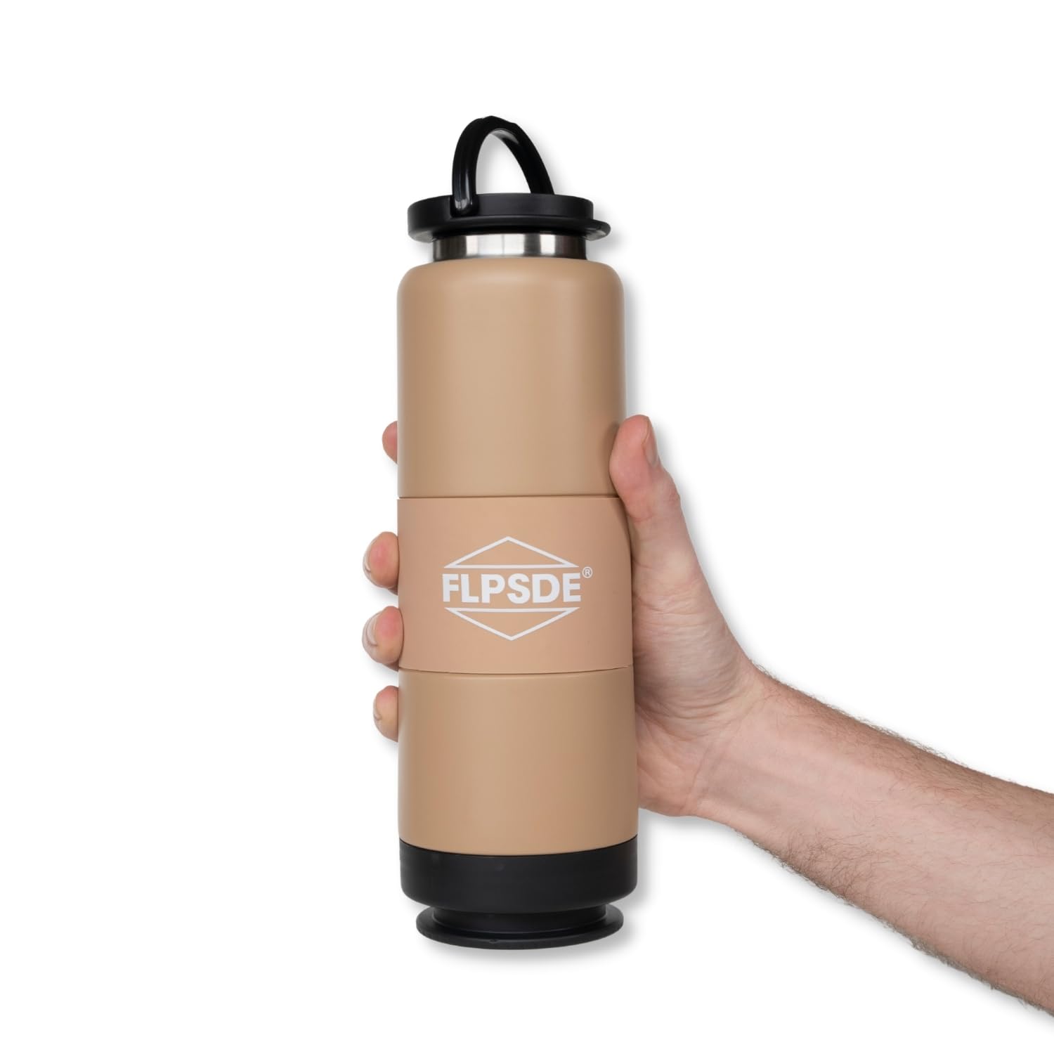 Flpsde Water Bottle With Snack Compartment, Drink & Snack Cup Combo, 20Oz Stainless Steel Water Bottle With 7Oz Snack Container,