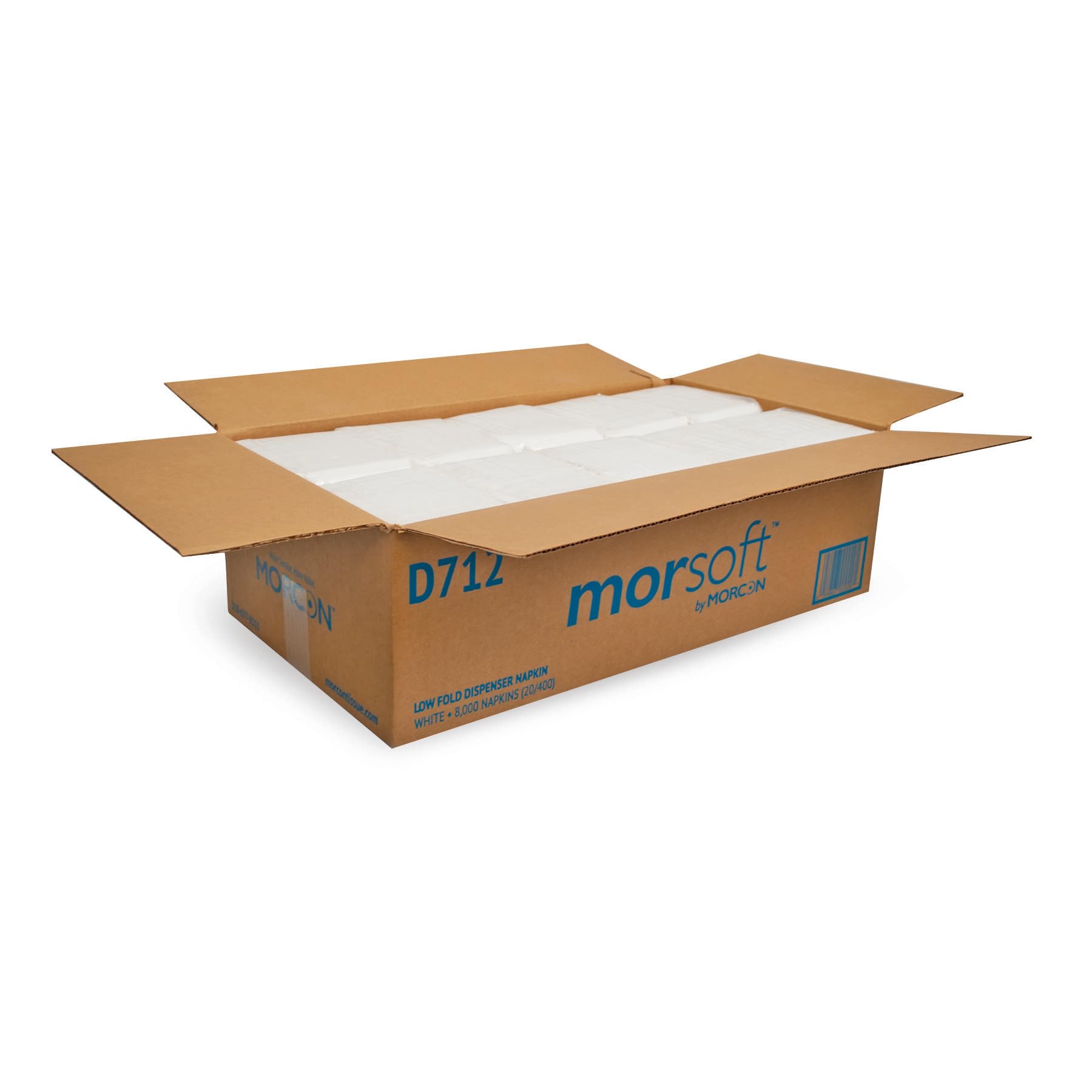 Morcon Paper Mor D712 Mor-Soft Low Fold Paper Napkins, 3 1/2'' X 5'', White, 20 Carton