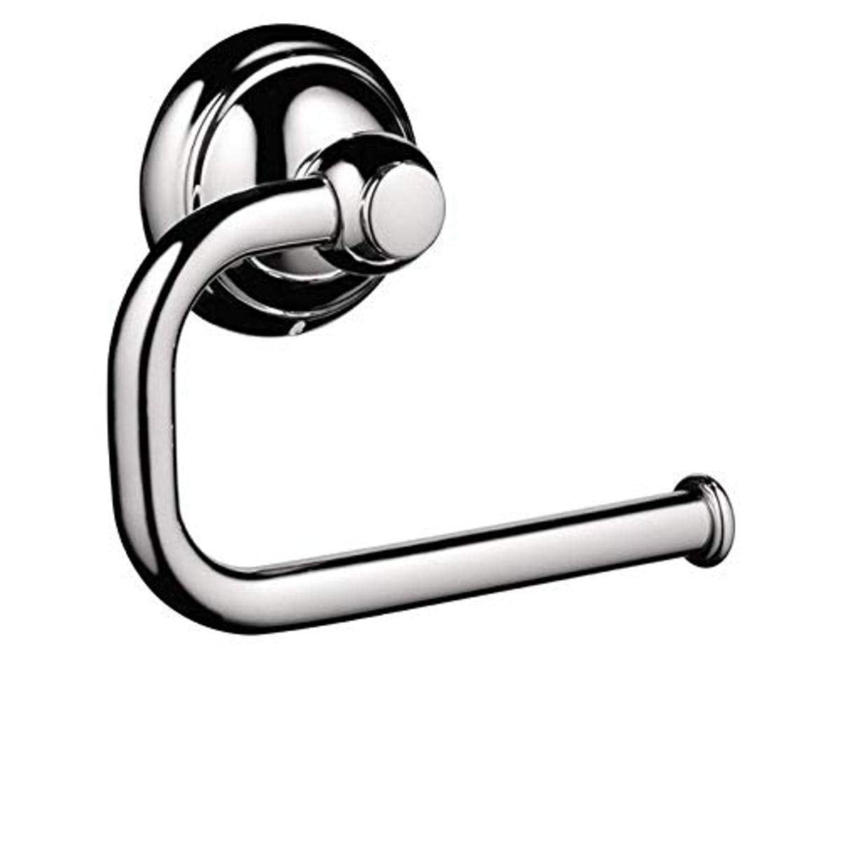 Hansgrohe Toilet Paper Holder Easy Install 5-Inch Classic Accessories In Chrome, 06093000