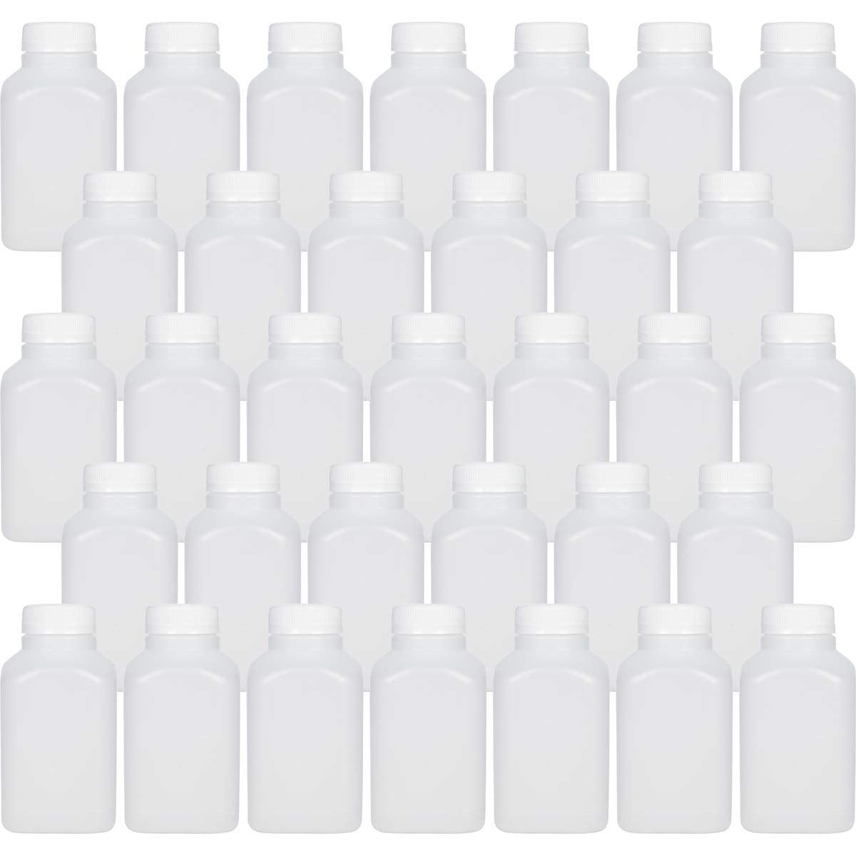 10 Oz Empty Plastic Juice Bottles With Tamper Evident Caps - 33 Pack Drink Containers - Great For Homemade Juices, Milk, Smoothi