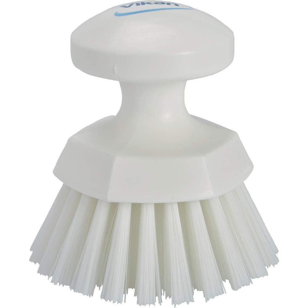 Vikan, White Brush,Scrub,Round,Stiff,5'',Pp/Pbt, 3885