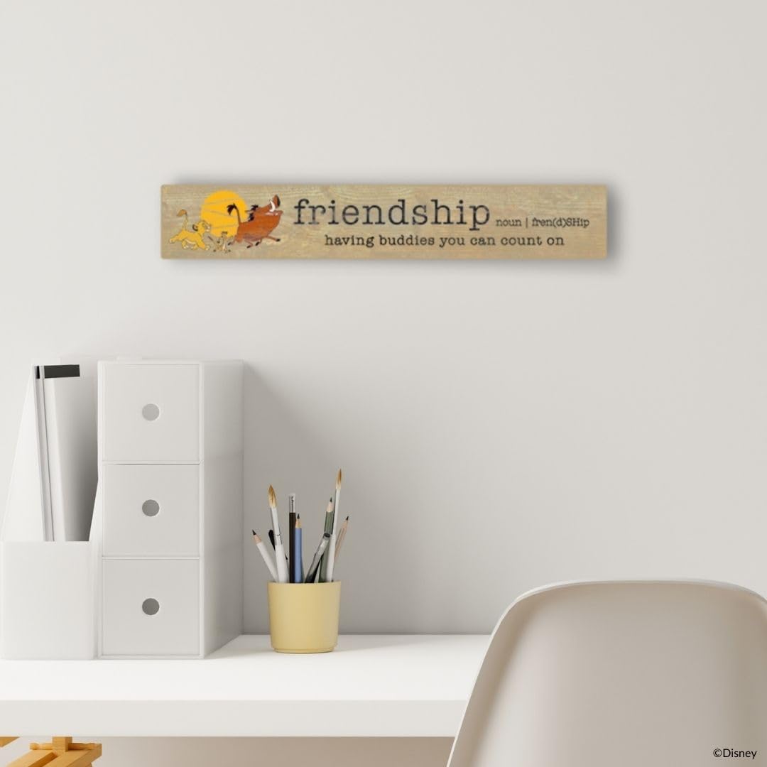 Disney The Lion King Friendship Quote Wood Wall Decor - Cute Lion King Wall Art For Home Decorating