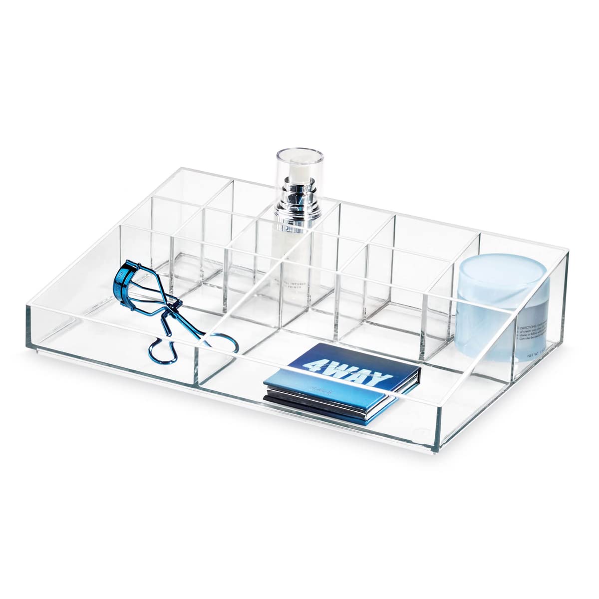 Idesign The Sarah Tanno Collection Plastic Cosmetic Organizer Station, 7-Compartment, Clear