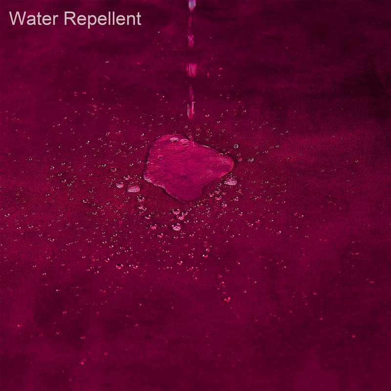 Velvet Burgundy Shower Curtains For Bathroom,260 Gsm Heavy-Duty Red Fabric Luxury Shower Curtain With Hooks, Washable, Thicken,W