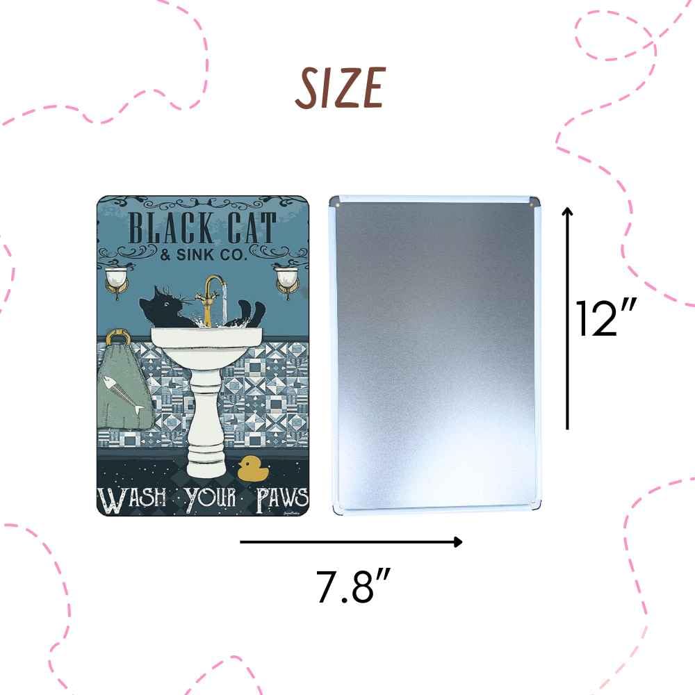 4Pc Funny Cat Metal Tin Signs Posters For Bathroom Restroom | Fun Toilet Bathrooms Wall Decor Sign Door Poster | Are You Pooping