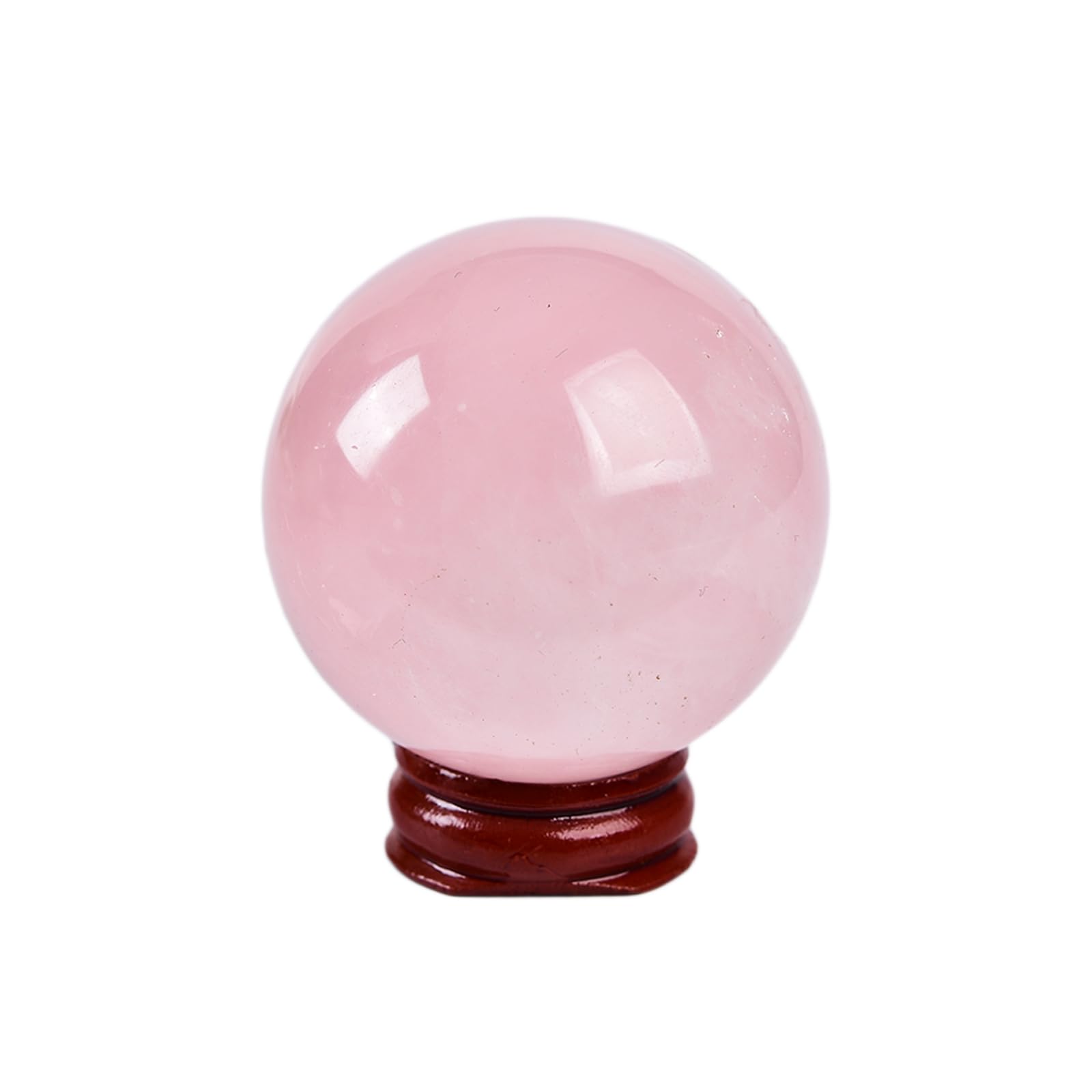 JIC Gem Natural Pink Rose Quartz Ball Sphere with Base,Class 1,10-11cm
