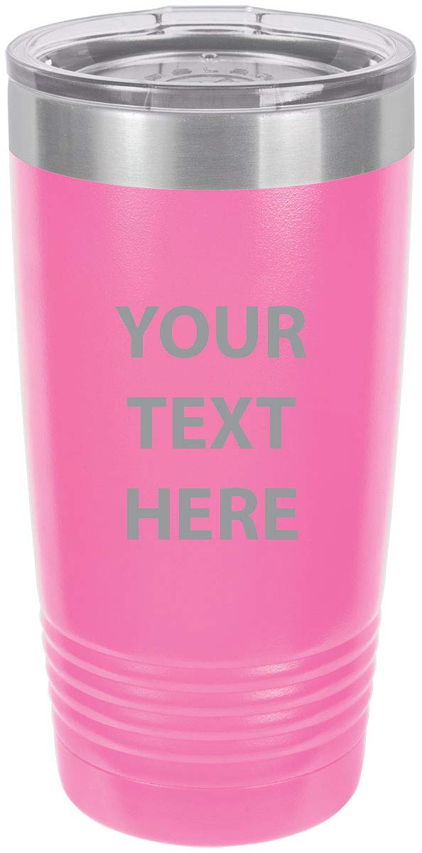 Personalized Add Your Custom Text Insulated Stainless Steel Tumbler 20 Oz Travel Coffee Double-Walled Travelling Car Truck Mug C
