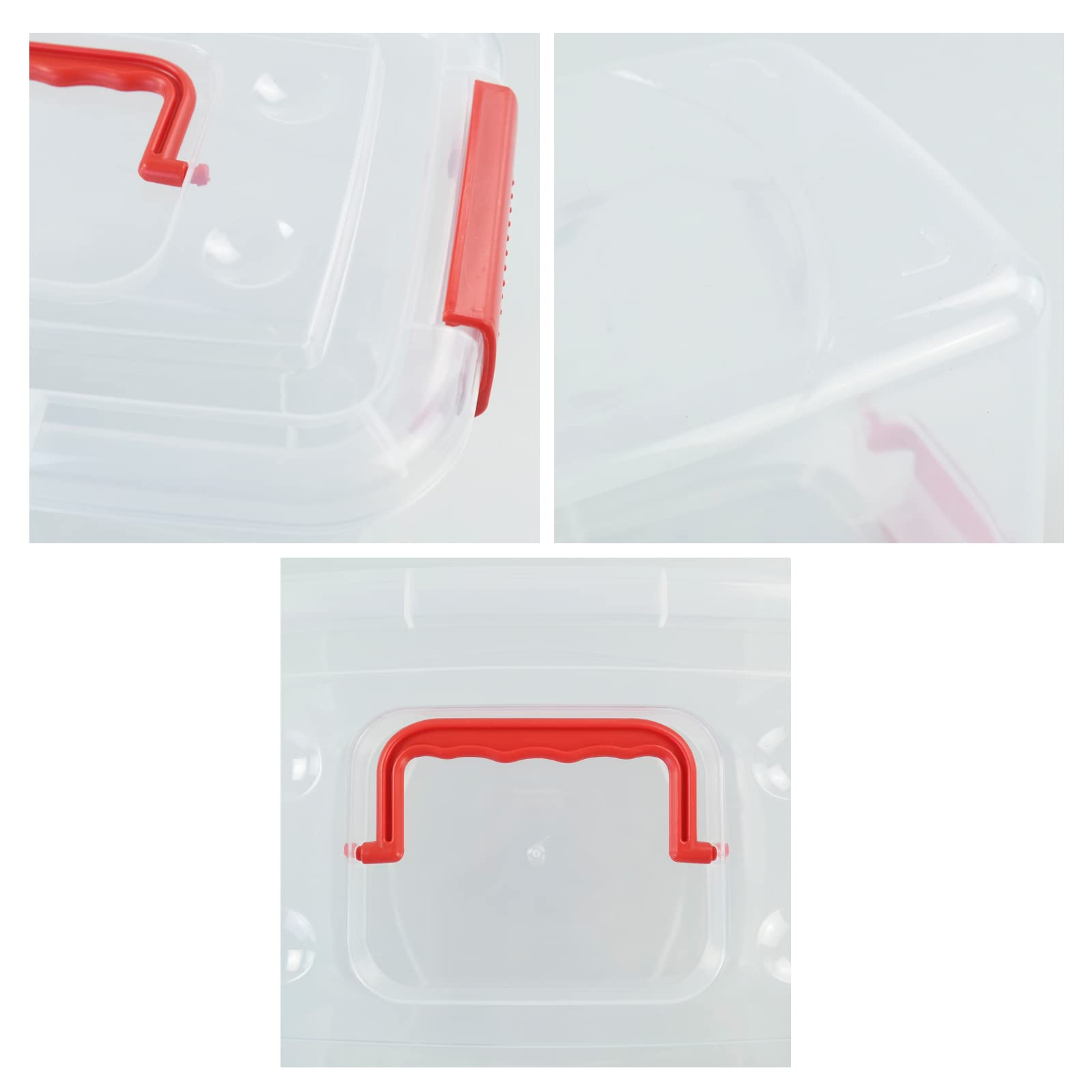 Dynkona Plastic Boxes With Lids, Clear Storage Bins Set Of 6, 6 Quarts