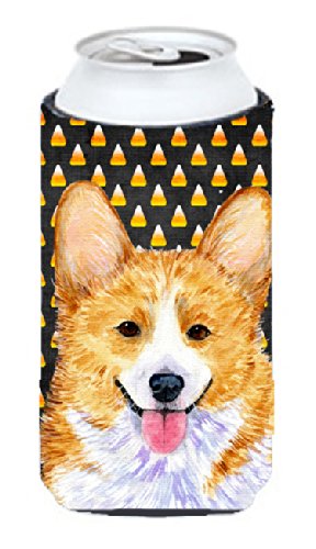 Corgi Candy Corn Halloween Portrait  Tall Boy Beverage Insulator Beverage Insulator Hugger