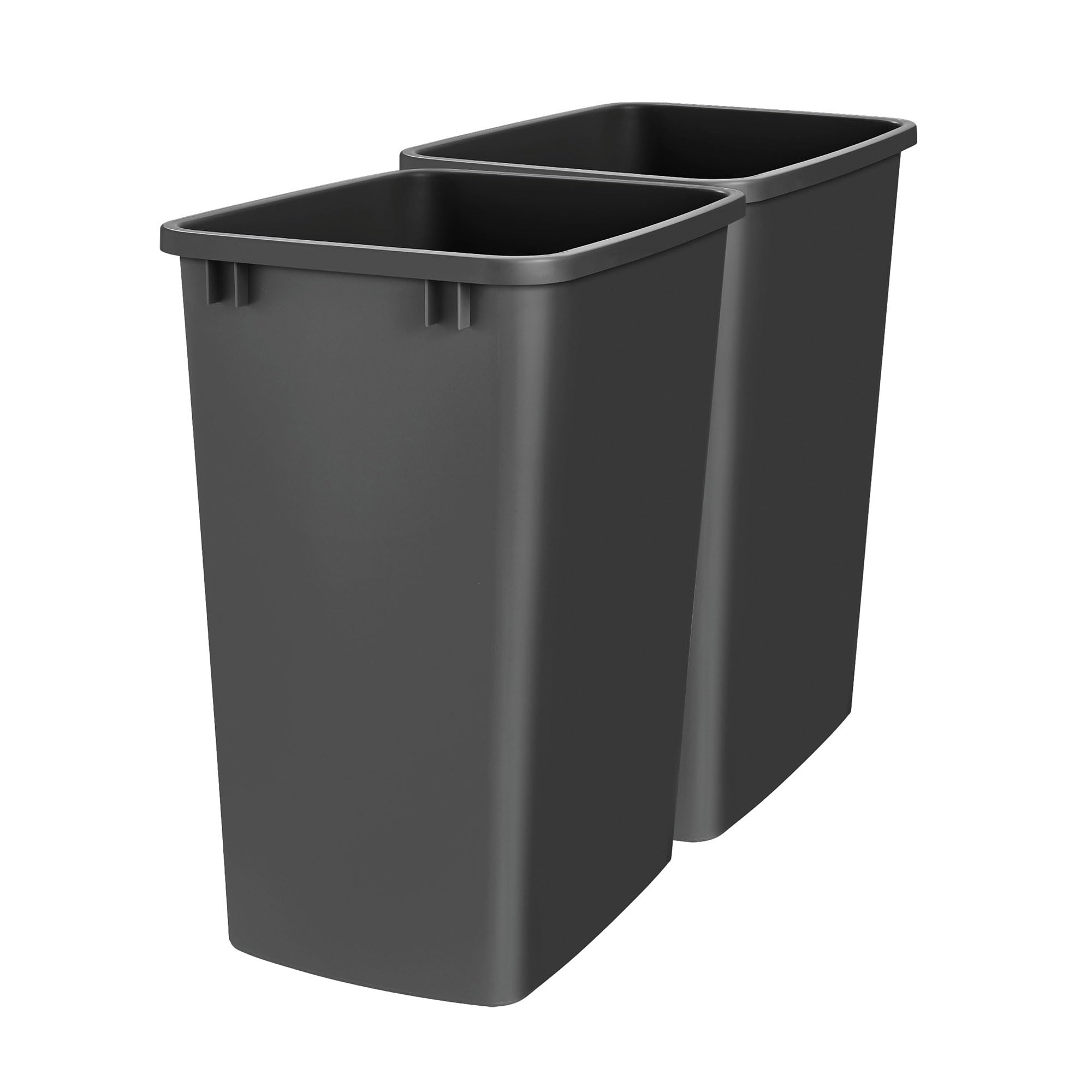 Rev-A-Shelf 35 Qt Under Sink Garbage Can for Base Kitchen and Bathroom Cabinet  Replacement Plastic Trash Bin for Laundry Rooms  Black  RV-35-18-52