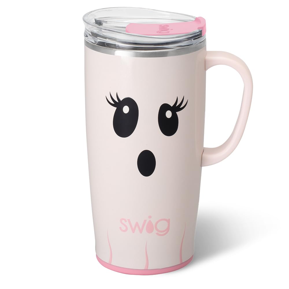 Swig Life 22oz Travel Mug, Halloween Insulated Tumbler with Handle and Lid, Travel Coffee Mug, Cup Holder Friendly, Stainless St