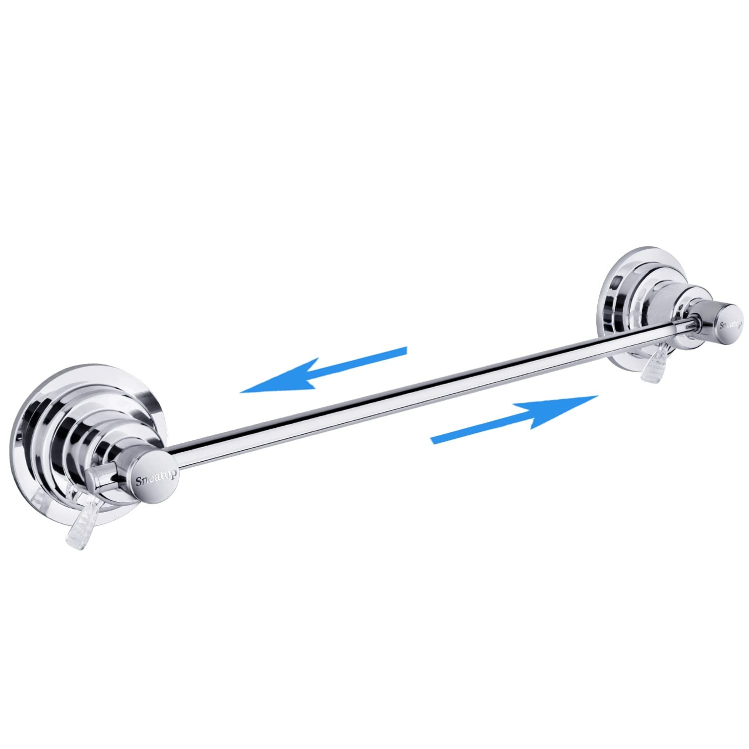 Sneatup Suction Cup Extendable 17-28'' Stainless Steel Towel Bar (Chrome Plating)