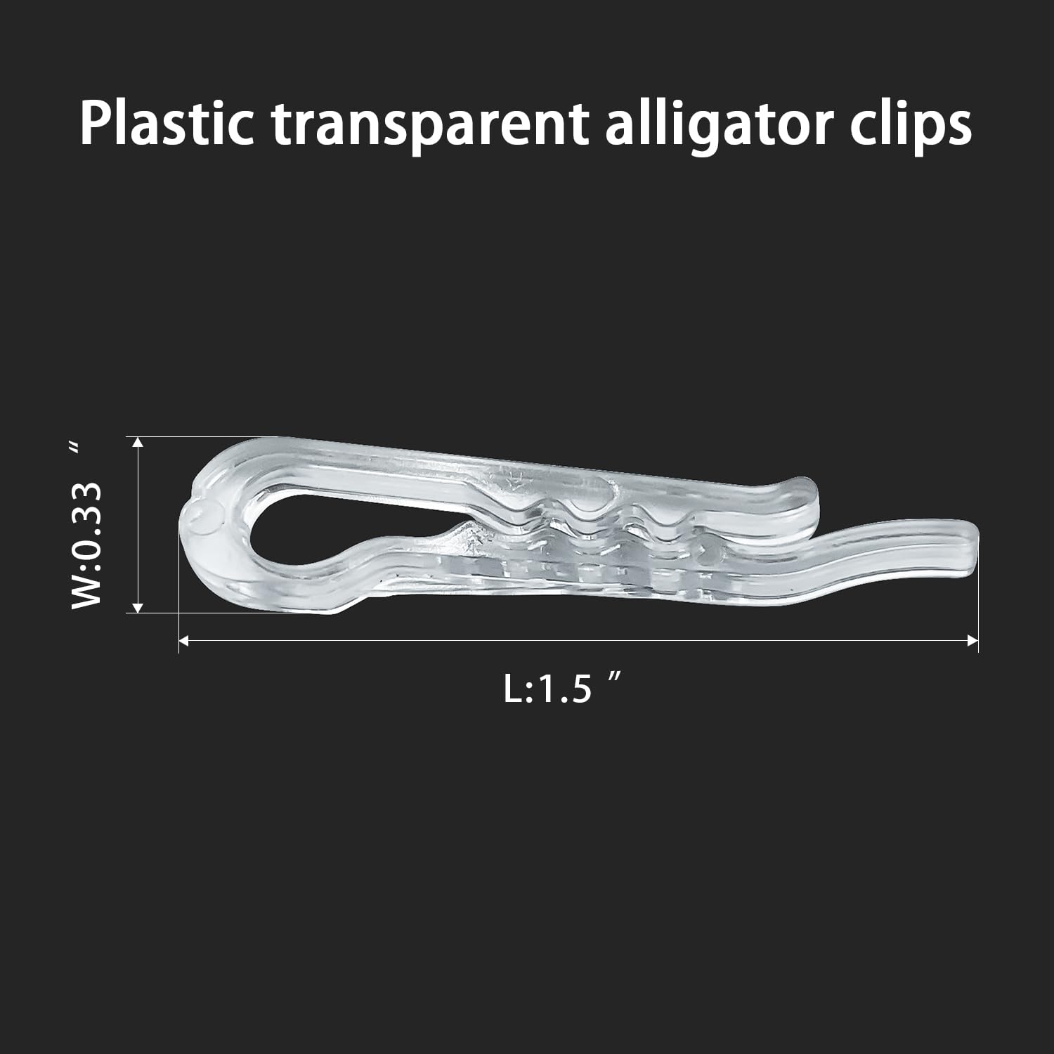 Flocade 360 U-Shape Clear Durable Plastic Alligator Clips For Crafts.Clear Alligator Clips For Fabric.Clear Clothes Pins For Sto