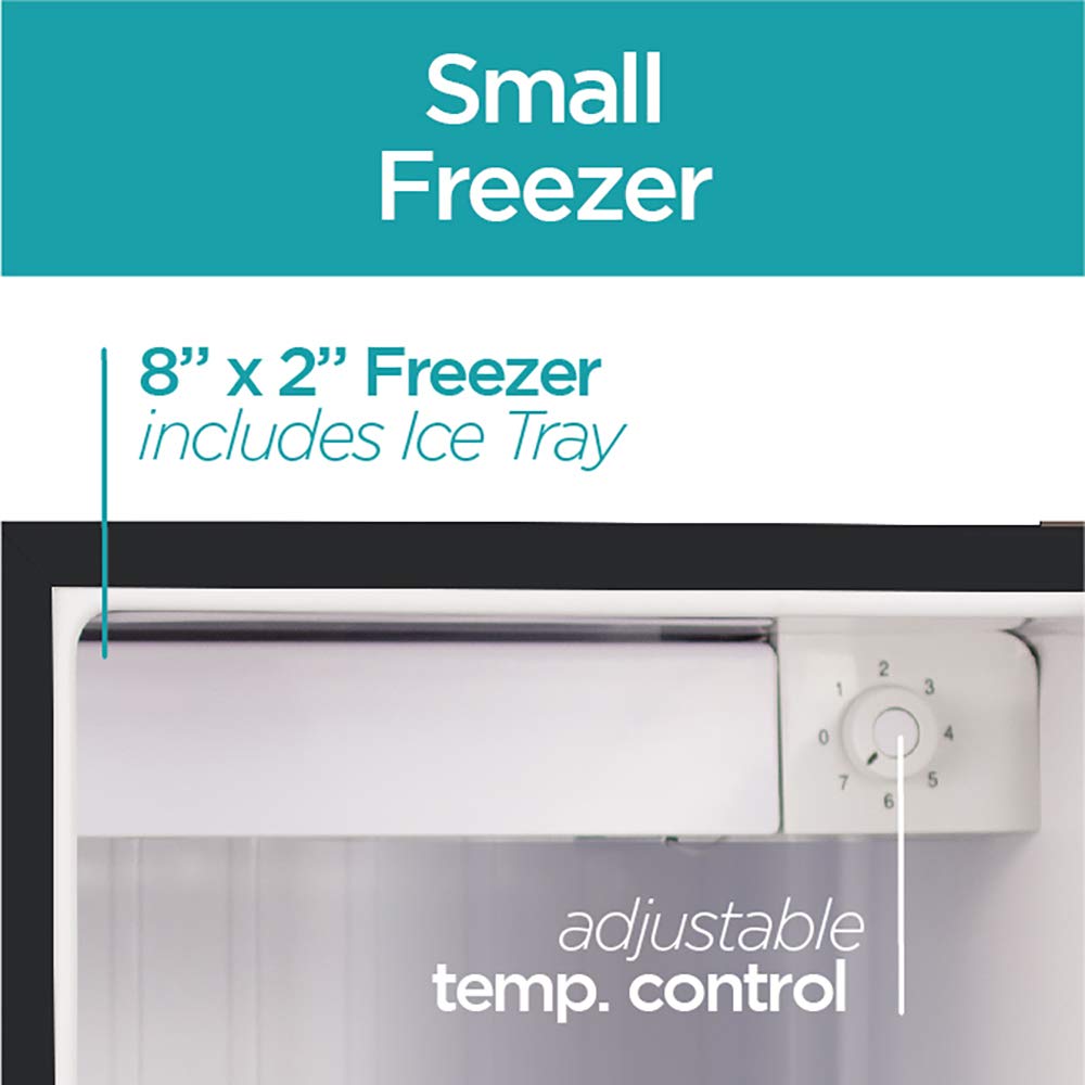 Black+Decker Bcrk17B Compact Refrigerator Energy Star Single Door Mini Fridge With Freezer, 1.7 Cubic Feet, Black