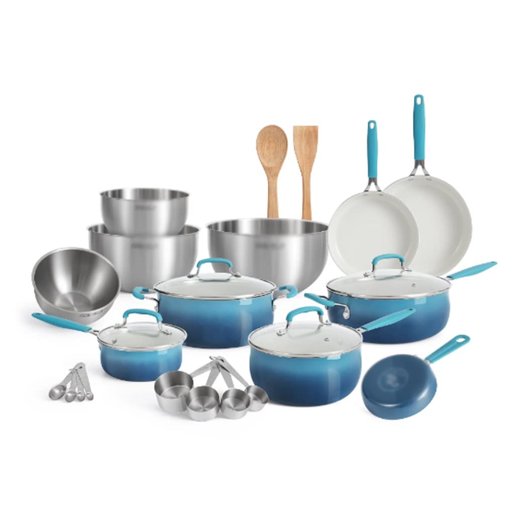 Woman 25 Piece Ceramic Nonstick Aluminum Easy Clean Cookware Set