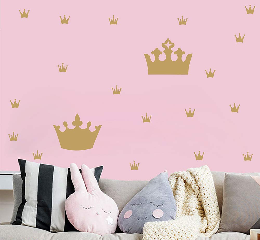 Crown Wall Decals For Girls Bedroom Kids Room Decals Nursery Wall Decals, Princess Crowns Wall Stickers, Crown In The Wall Remov