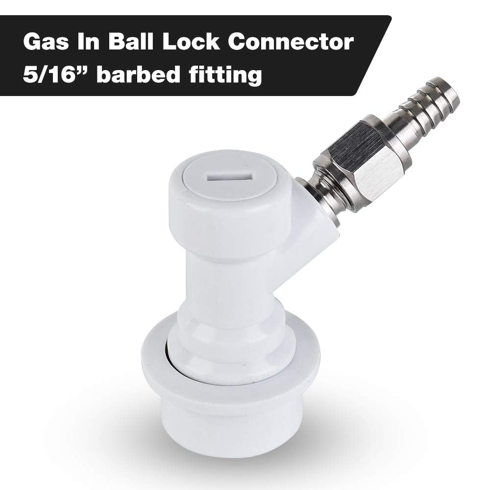 Ferroday Ball Lock Keg Disconnect Quick Ball Lock Mfl Disconnect Flared 5/16    Gas 1/4    Liquid Barbed Stainless Swivel Nuts F