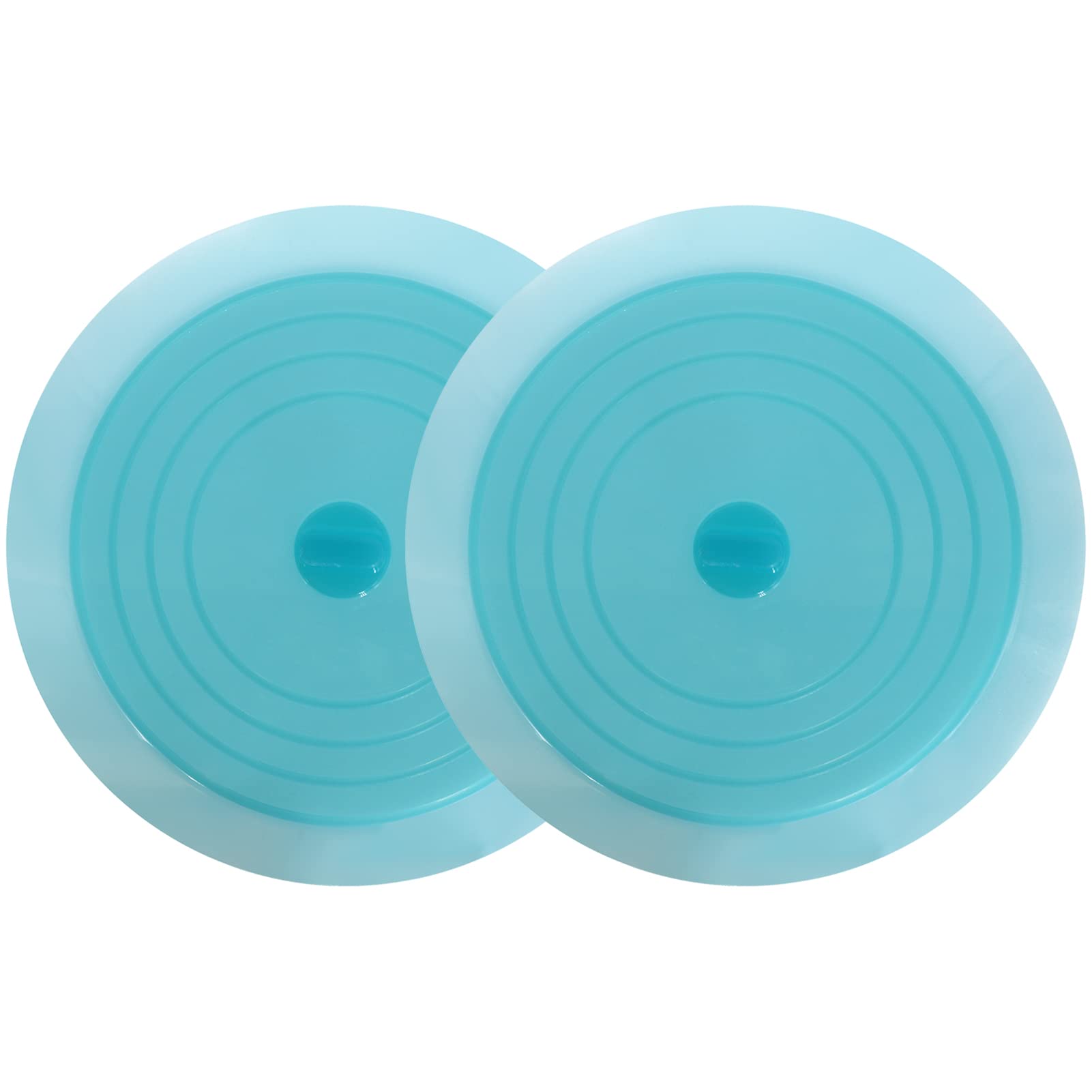 V-Top Tub Stopper 2 Pack, 6 Inches Large Silicone Drain Plug Hair Stopper Flat Suction Cover For Kitchen Bathroom And Laundry (B