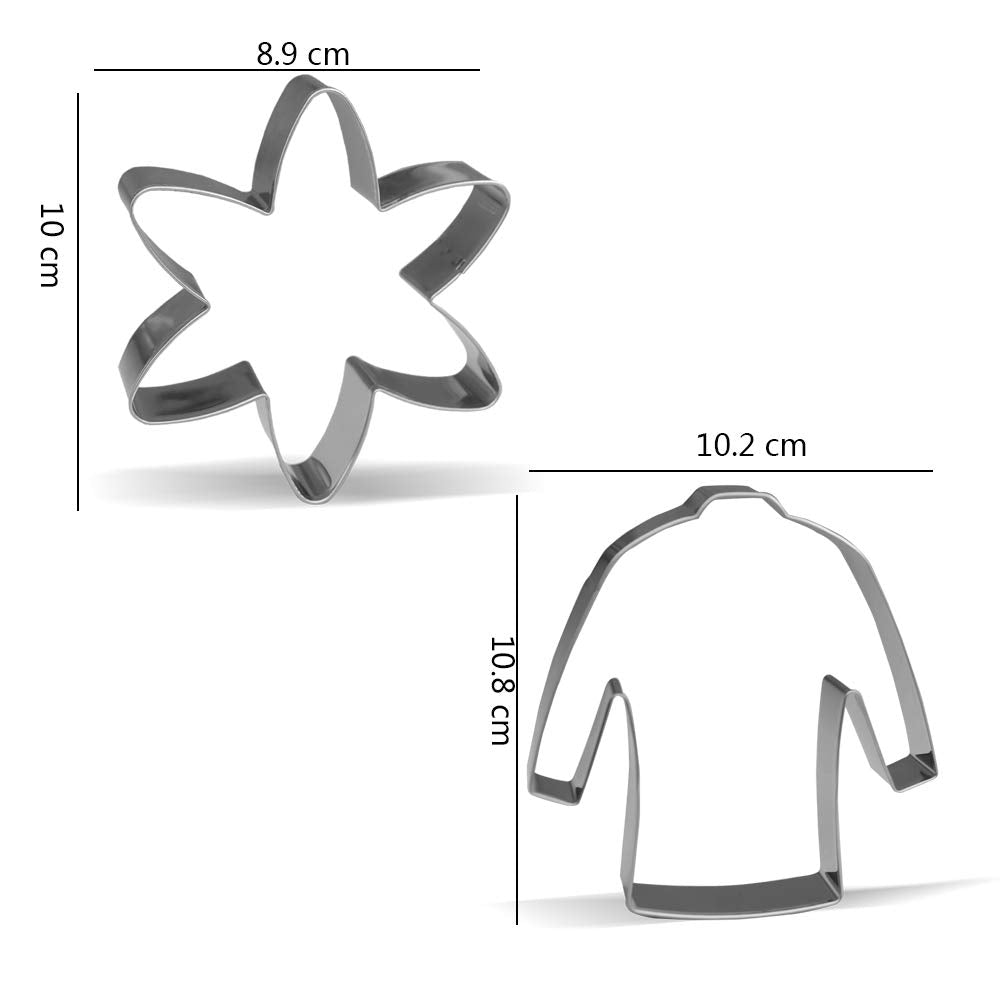 Keewah Science Chemistry Cookie Cutter Set - 8 Pieces - Stainless Steel - 10-11.4 cm - Silver